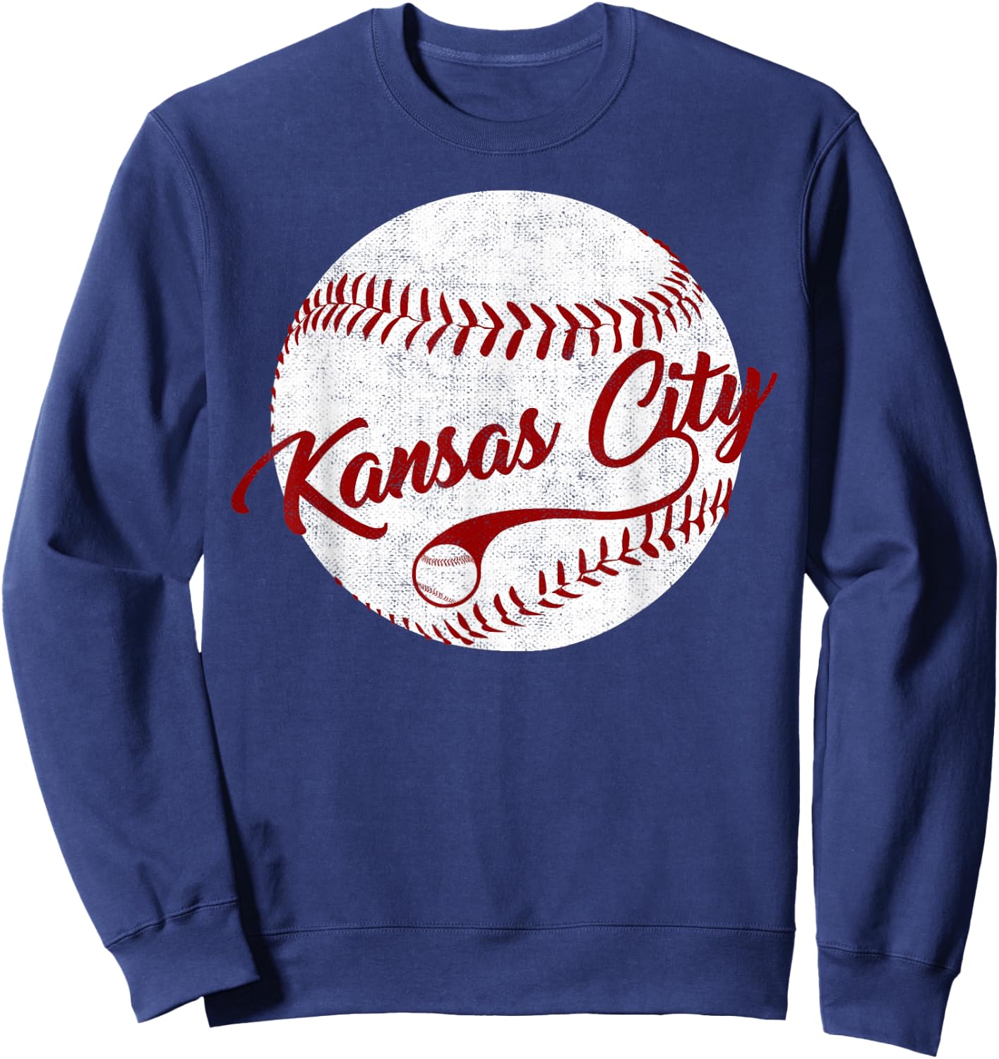 Baseball Kansas City Love Blue Color Royal, National Pastime Sweatshirt - Sweatshirt | Navy