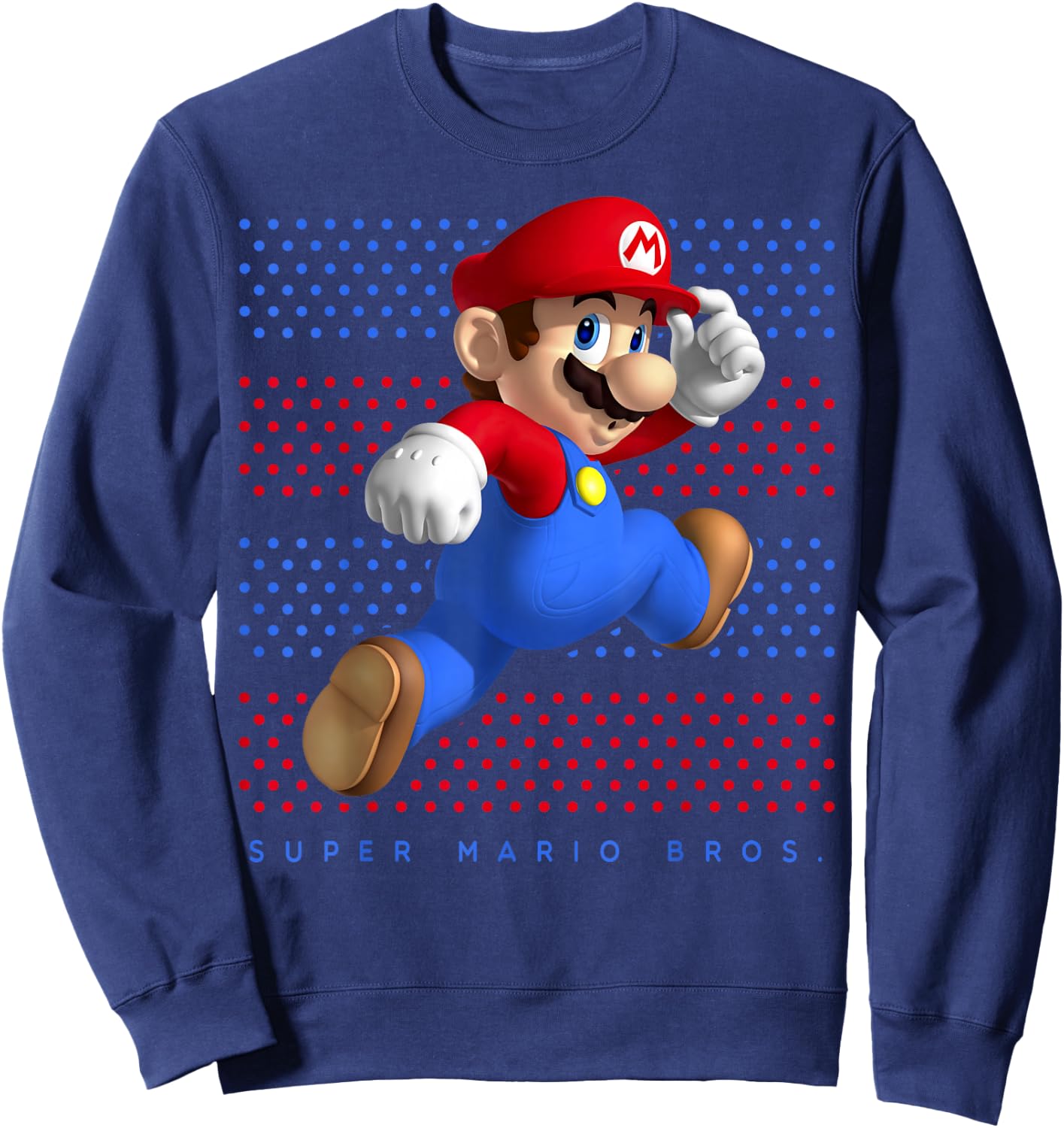Super Mario Running Polka Dots Sweatshirt - Sweatshirt | Navy