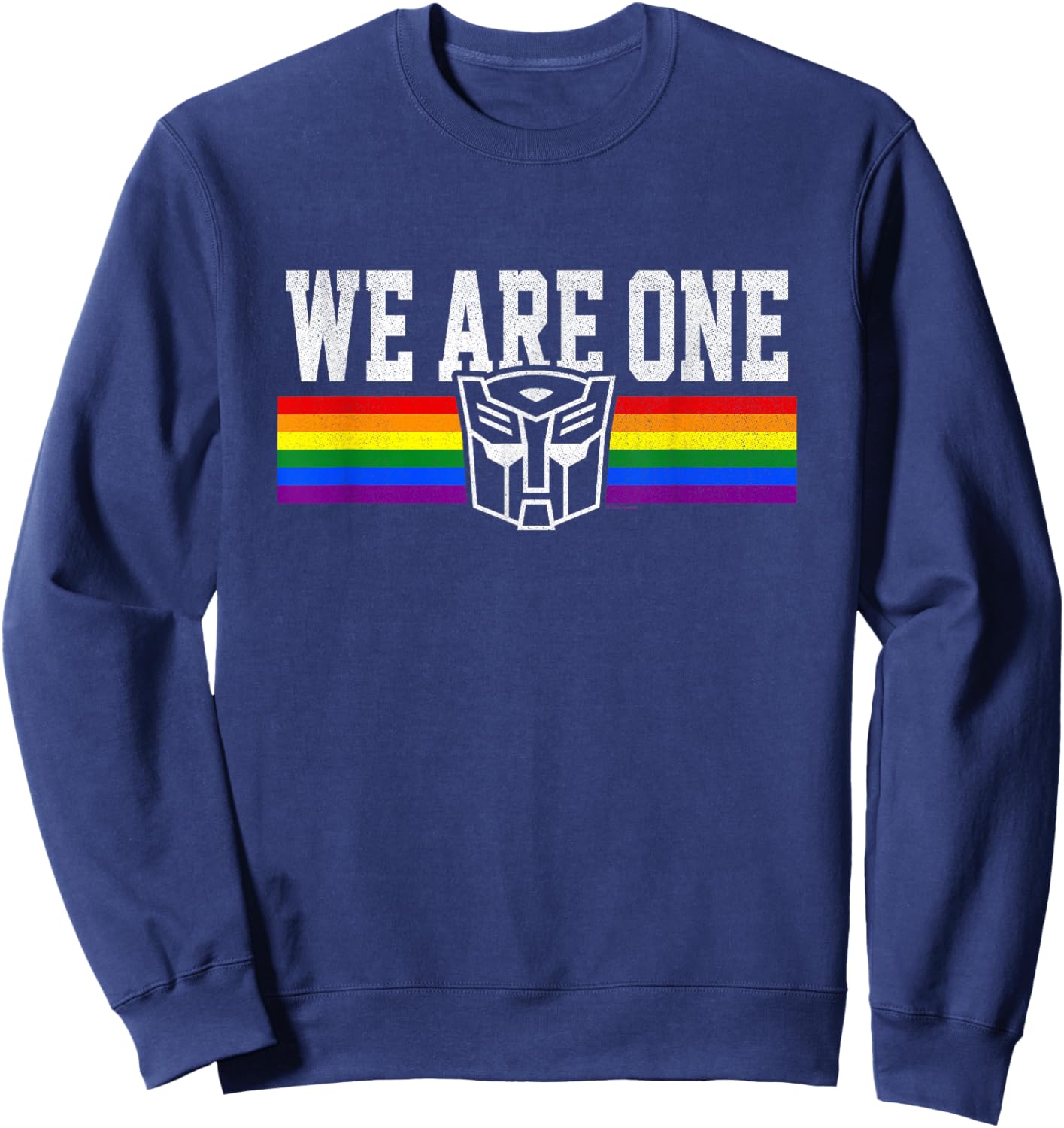 Transformers We are One Rainbow Vintage Autobot Stripe Sweatshirt - Sweatshirt | Navy