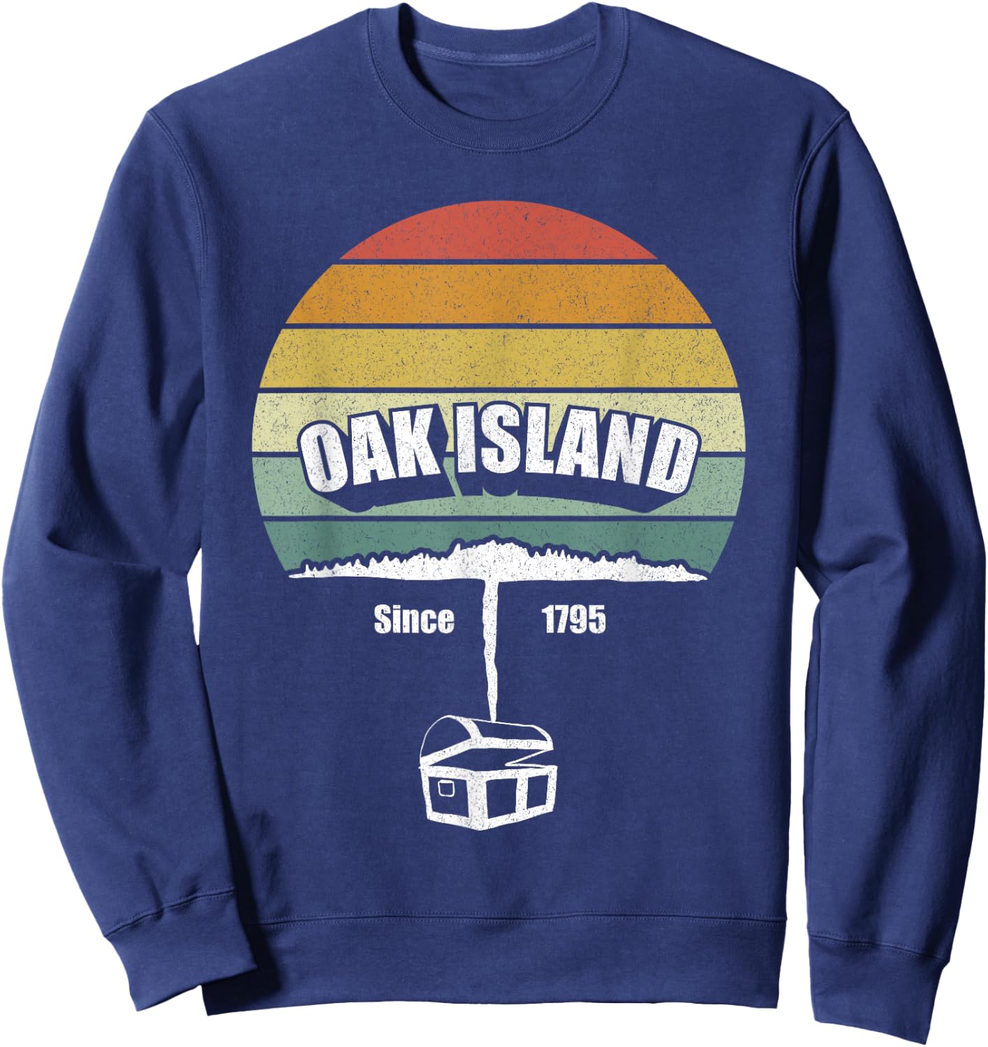 Retro Oak Island And Treasure Shirt Gift Nova Scotia Funny Sweatshirt - Sweatshirt | Navy