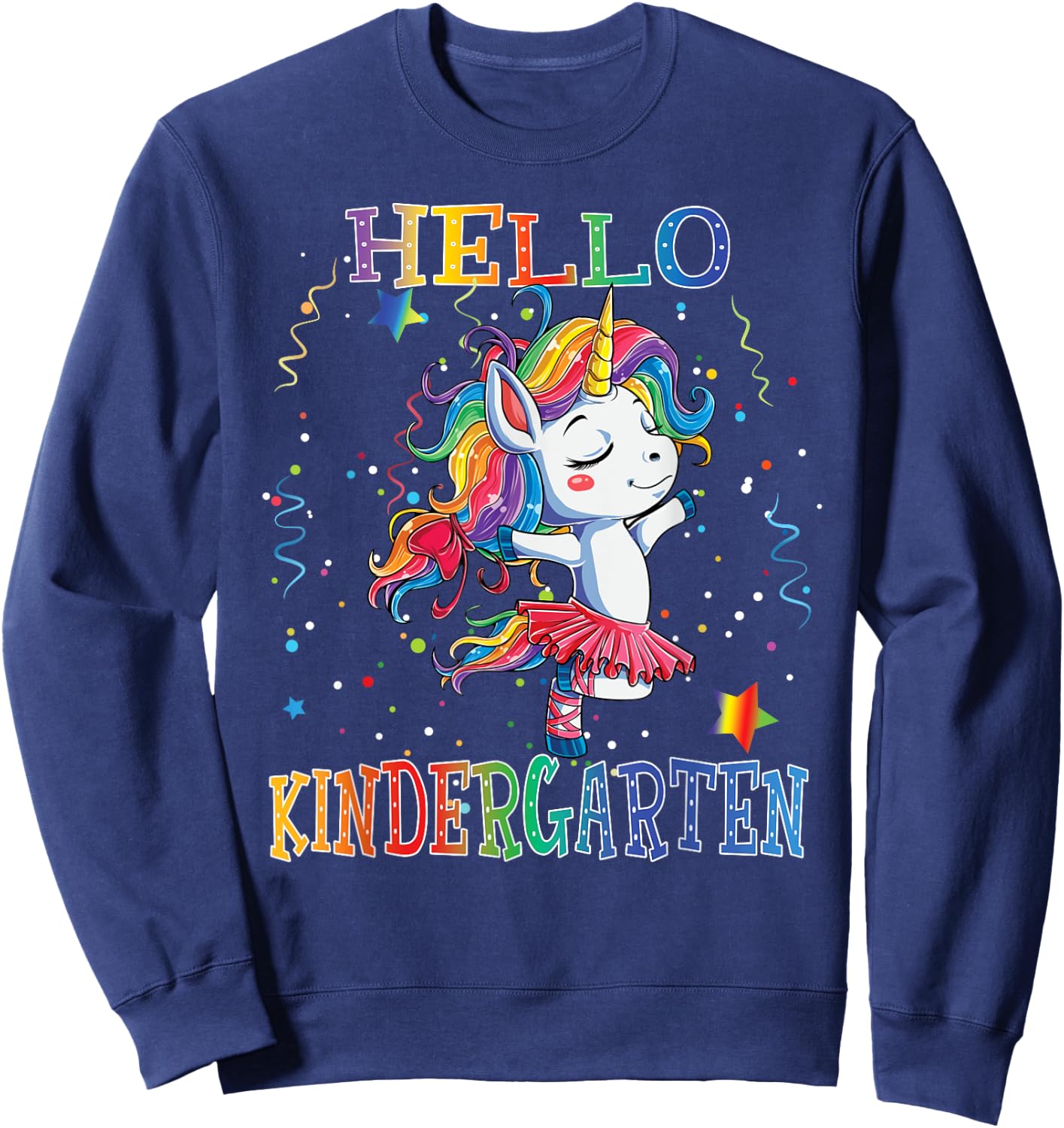 Hello Kindergarten Cute Unicorn First Day Of School Gifts Sweatshirt - Sweatshirt | Navy