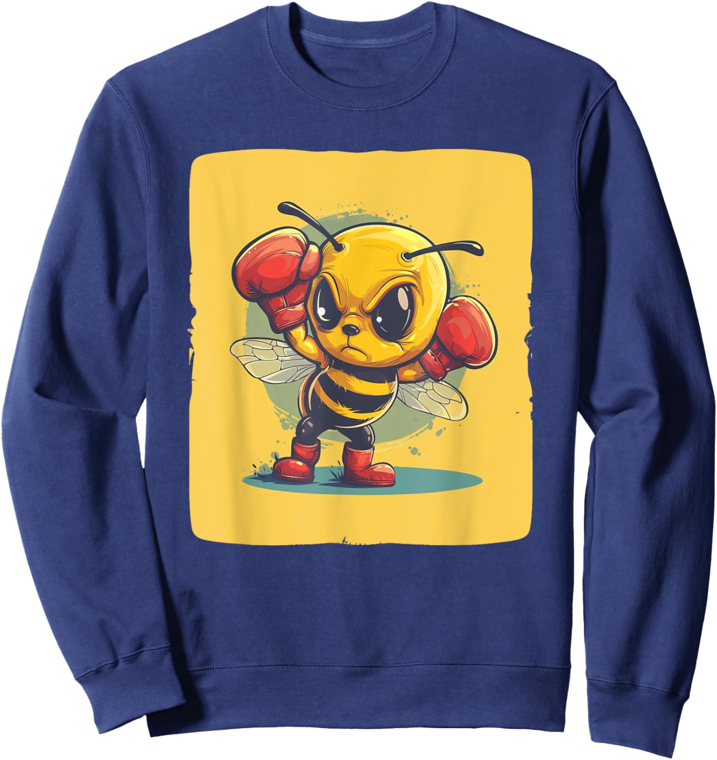 Angry Bee with boxing Gloves for funny Bees Lovers Sweatshirt - Sweatshirt | Navy