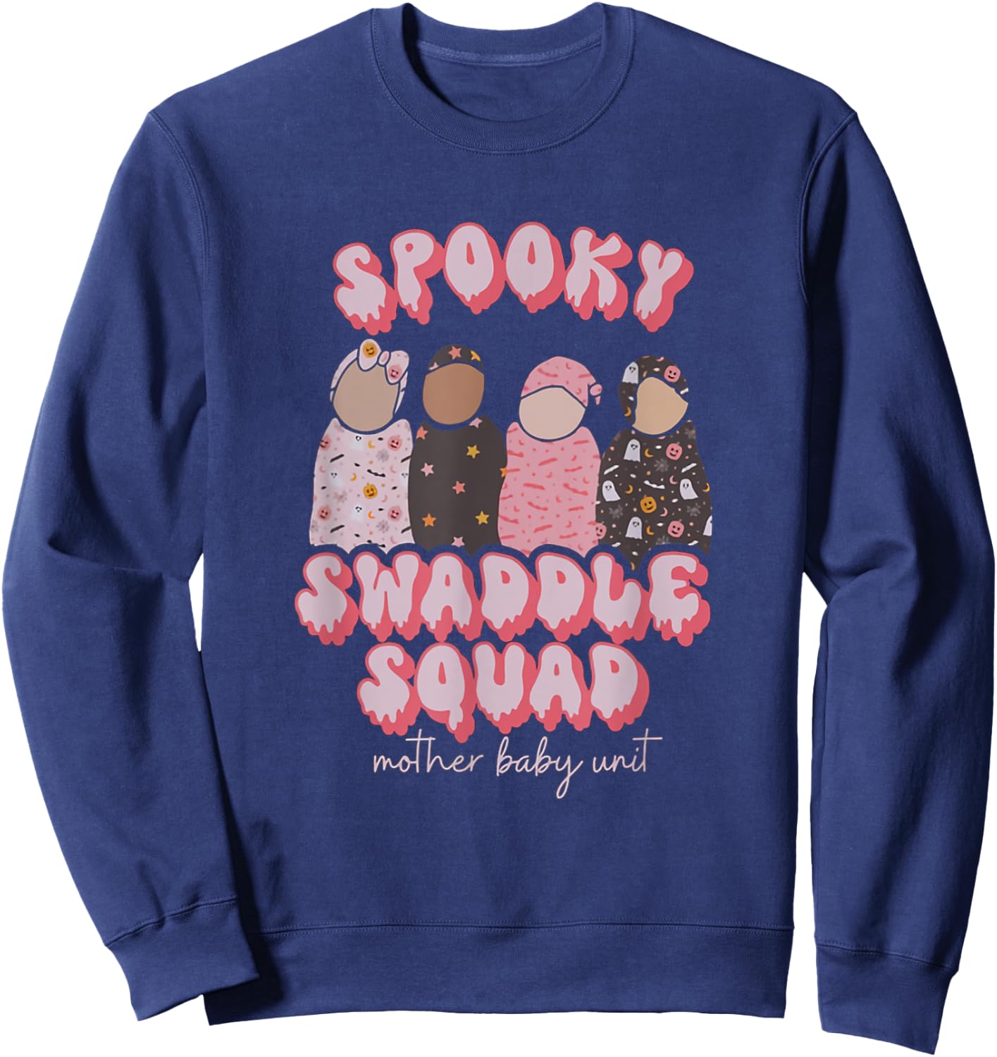 Spooky Swaddle Squad Halloween Nurse Mother Baby Unit Sweatshirt - Sweatshirt | Navy