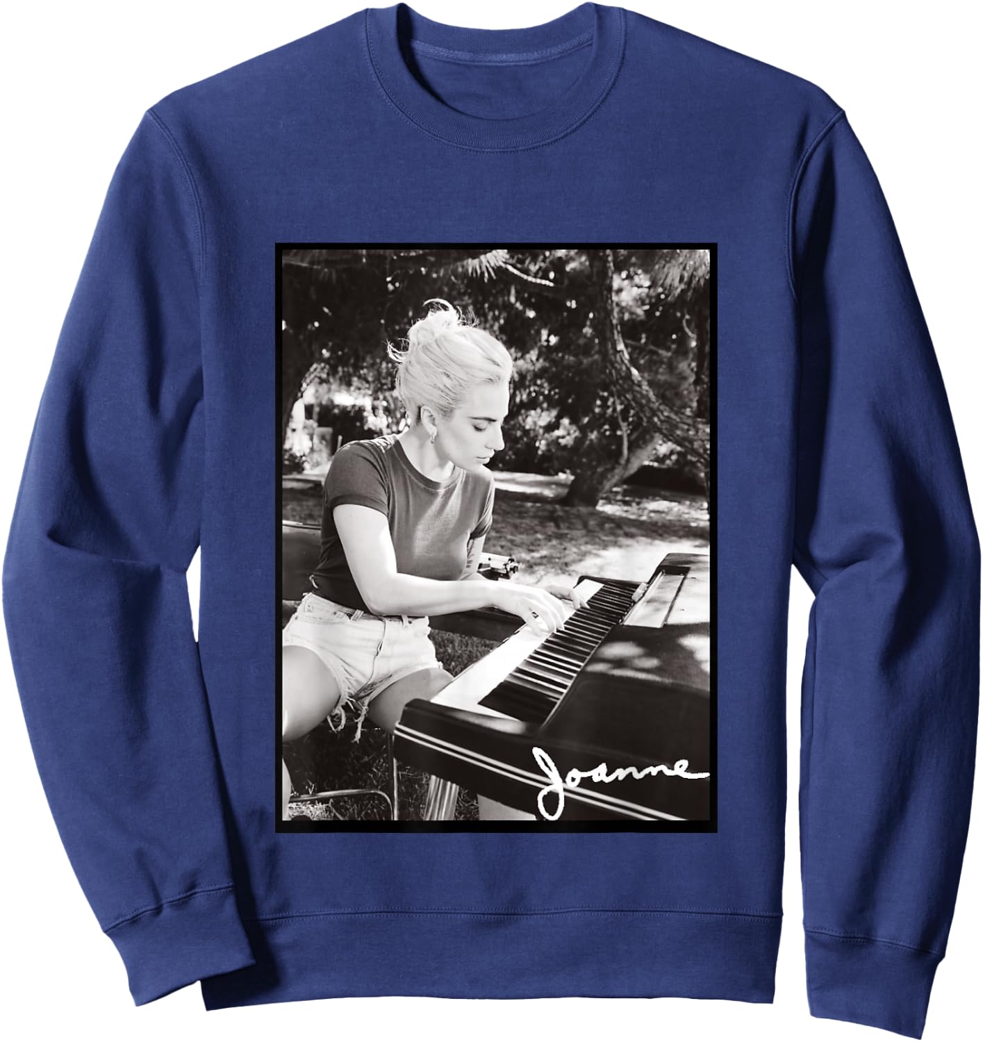 Lady Gaga Joanne Piano Photo Small Sweatshirt - Sweatshirt | Navy