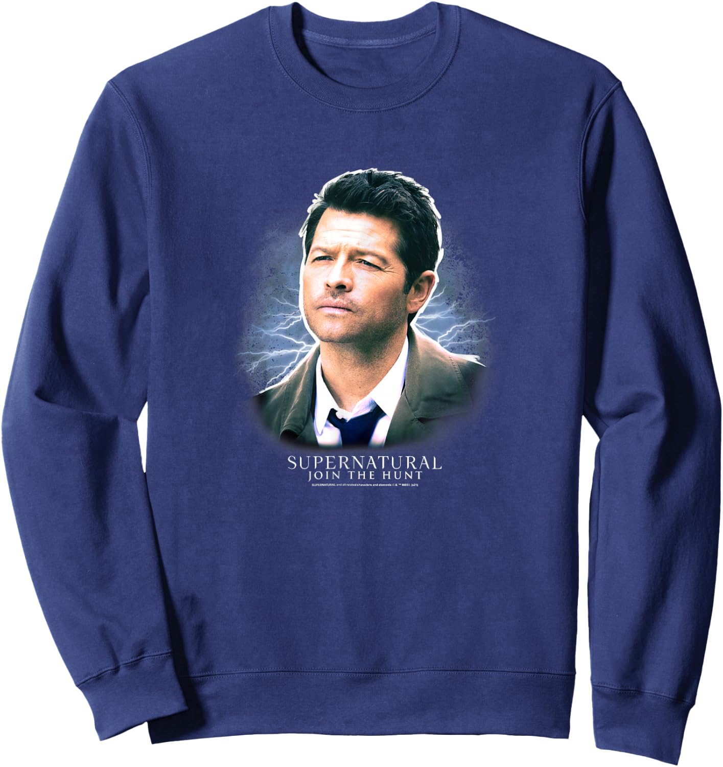 Supernatural Castiel Join The Hunt Vignette Sweatshirt - Sweatshirt | Navy