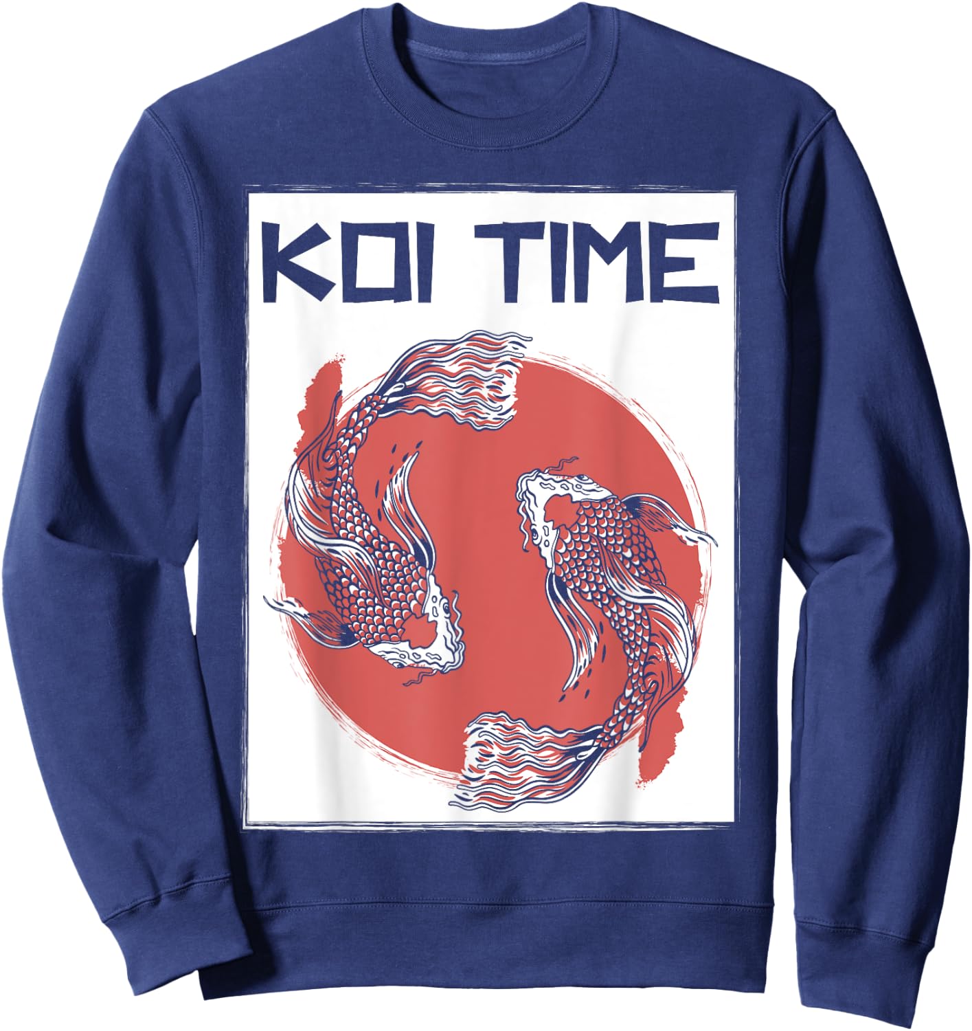 Koi Time Koi Fish Japanese Carp Sweatshirt - Sweatshirt | Navy
