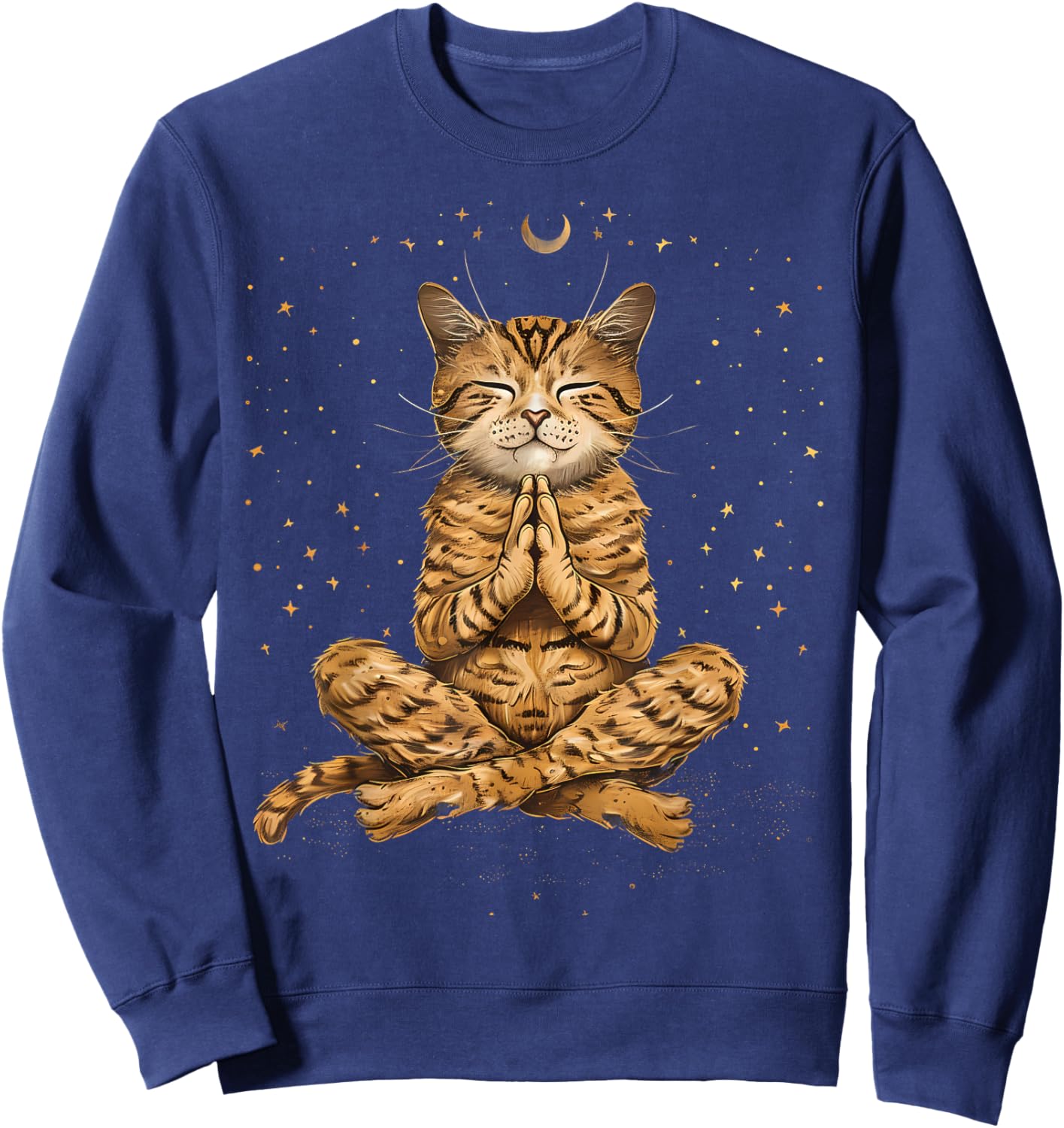 Cat Meditation Zen Buddha Spirituality Hindu Buddhist Women Kids Sweatshirt - Sweatshirt | Navy