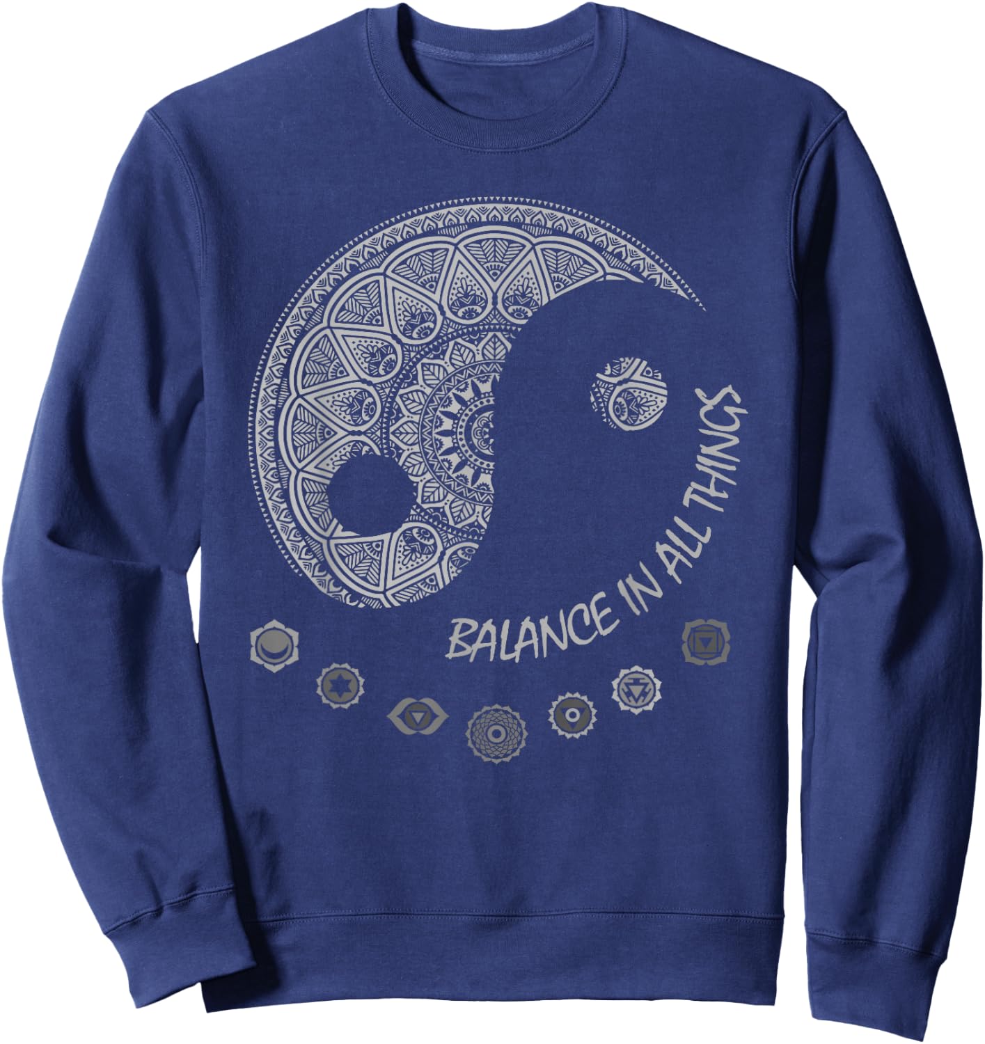Ying Yang Chakra Spirit Spiritual Balance Mind Sweatshirt - Sweatshirt | Navy