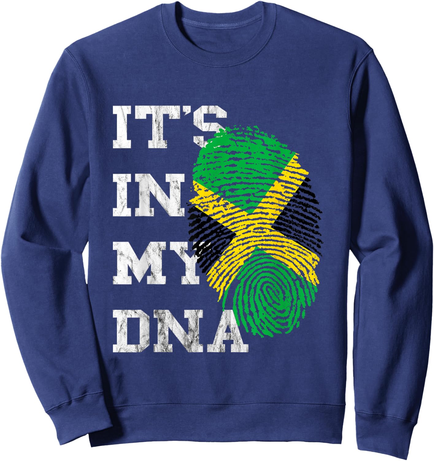 It is in My DNA Jamaica Genetics Jamaican Roots Sweatshirt - Sweatshirt | Navy