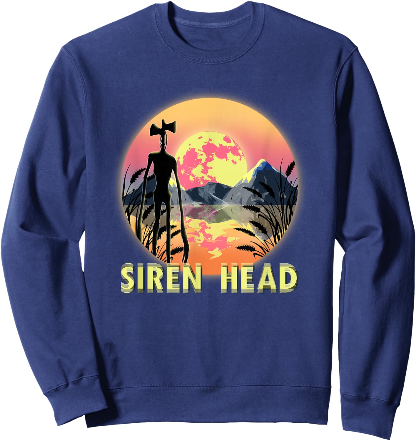 Cryptid Full Moon and Siren Head Sweatshirt - Sweatshirt | Navy