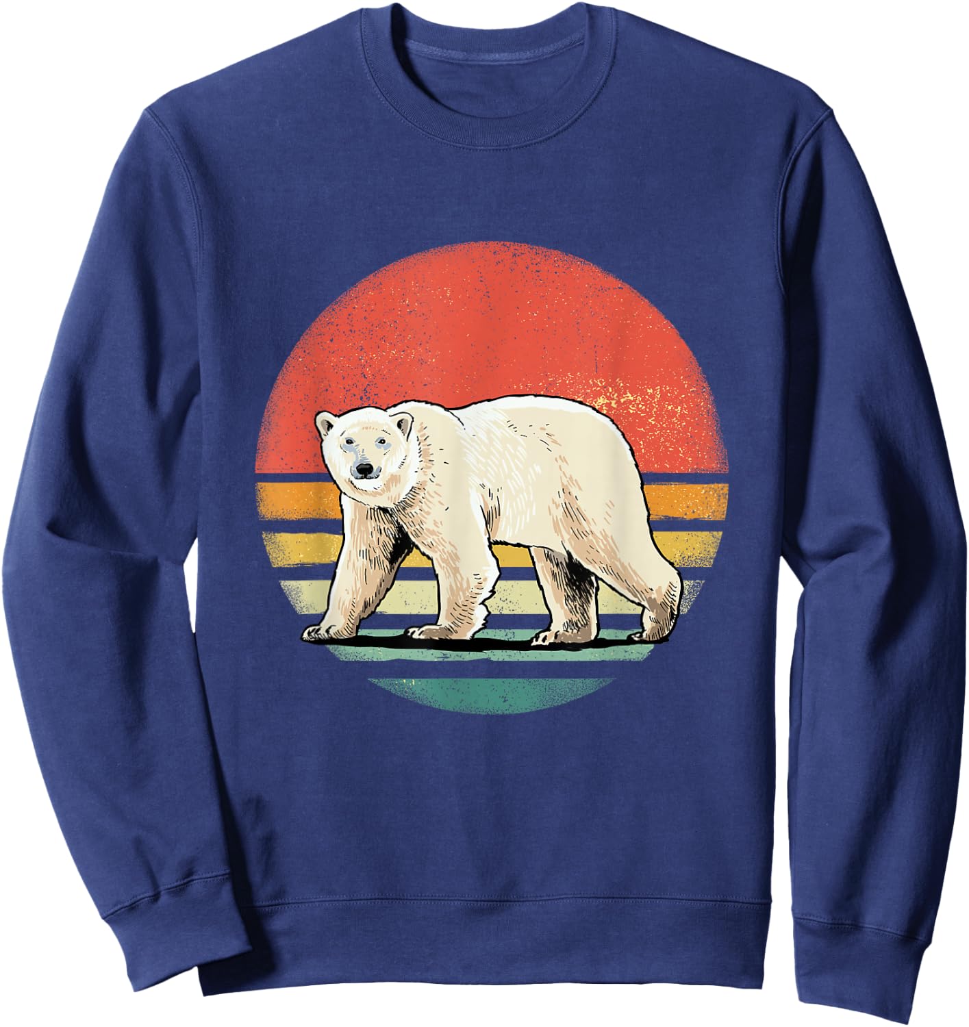 Vintage Polar Bear Retro Arctic Animal Bear Lover Sweatshirt - Sweatshirt | Navy