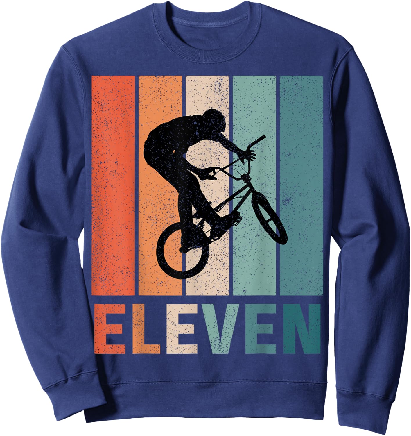 11th Birthday Retro BMX Bicycle Bike Boys Kids 11 Years Old Sweatshirt - Sweatshirt | Navy
