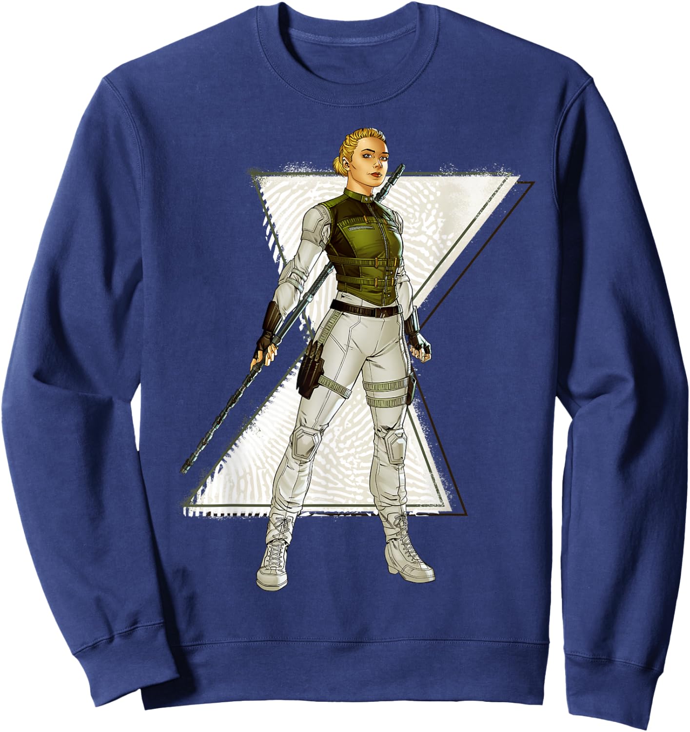 Marvel Black Widow Yelena Belova Comic Style Portrait Sweatshirt - Sweatshirt | Navy