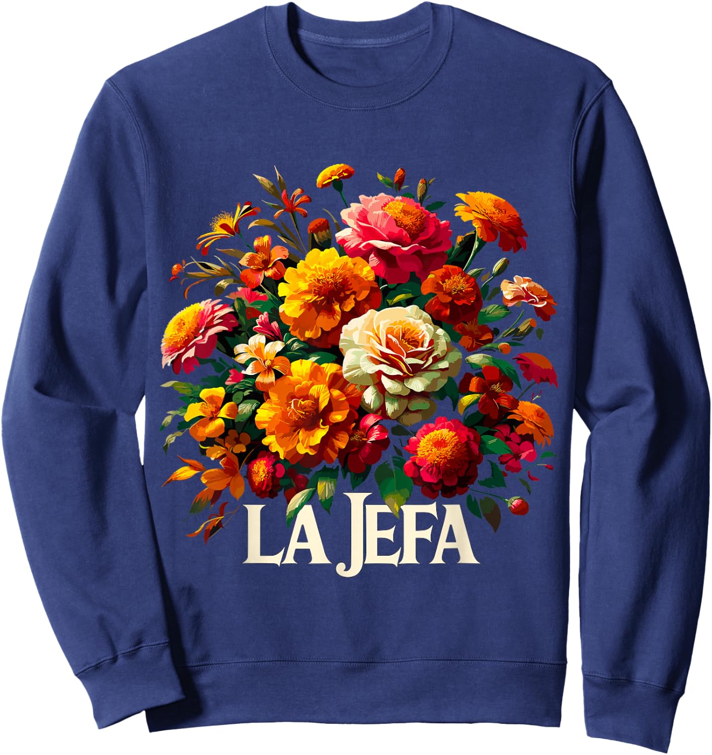 La Jefa Spanish Girl Boss Latina Mother's Day Sweatshirt - Sweatshirt | Navy