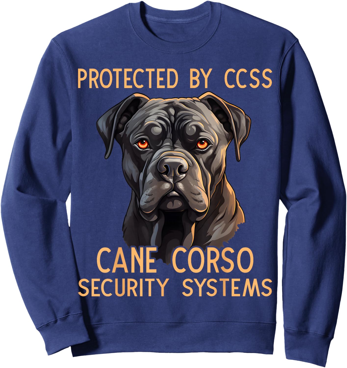 Black Corso Italiano Owner Plush Collar Dog Cane Corso Sweatshirt - Sweatshirt | Navy