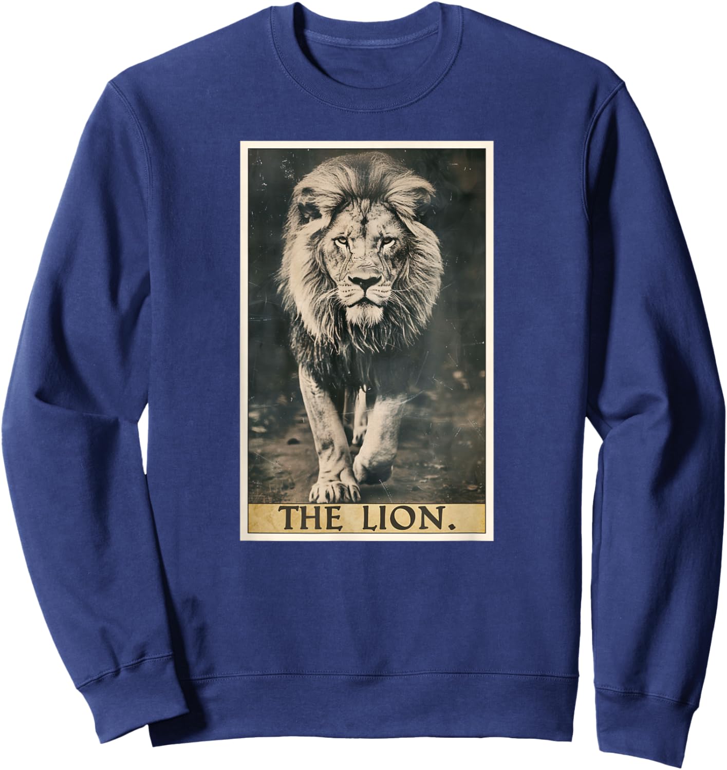 Lions Lion Tarot Card Sweatshirt - Sweatshirt | Navy