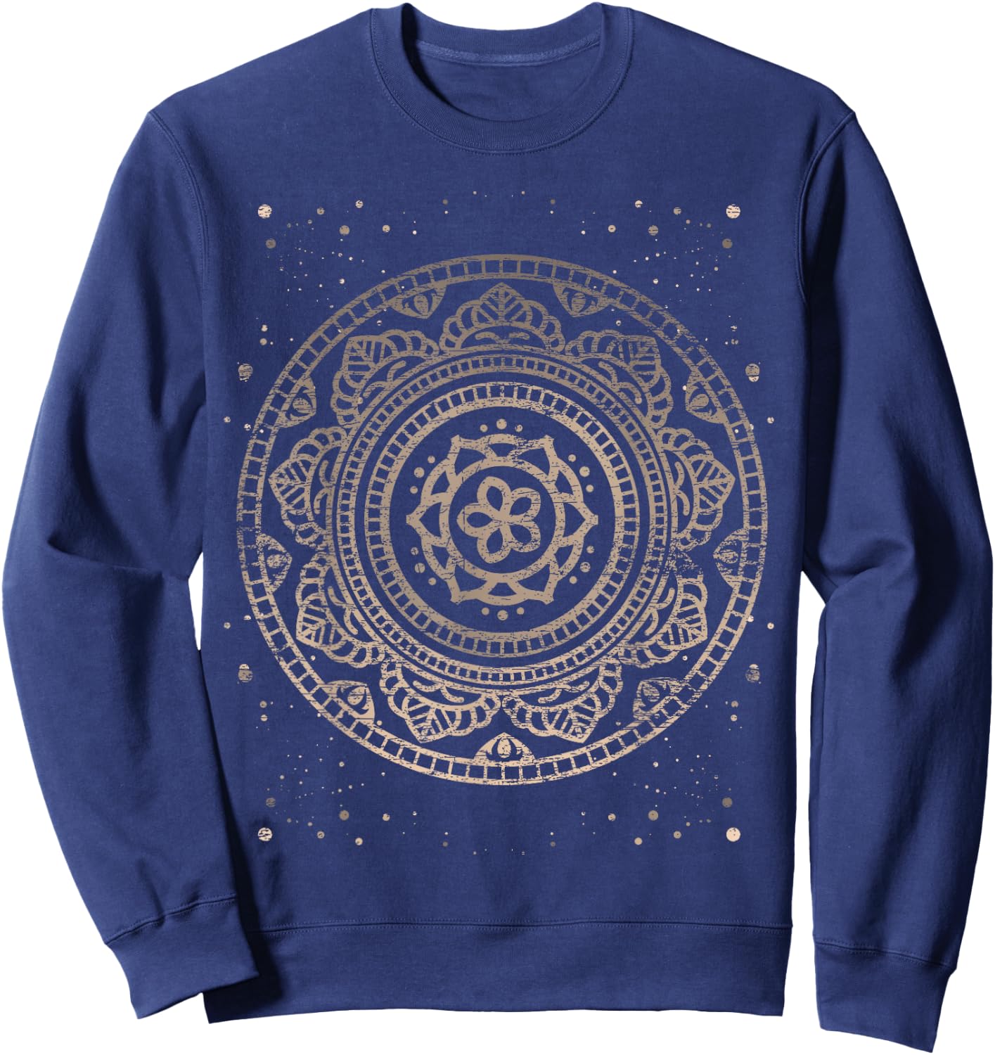 Sacred Fractal Geometry Vintage Mandala Sweatshirt - Sweatshirt | Navy