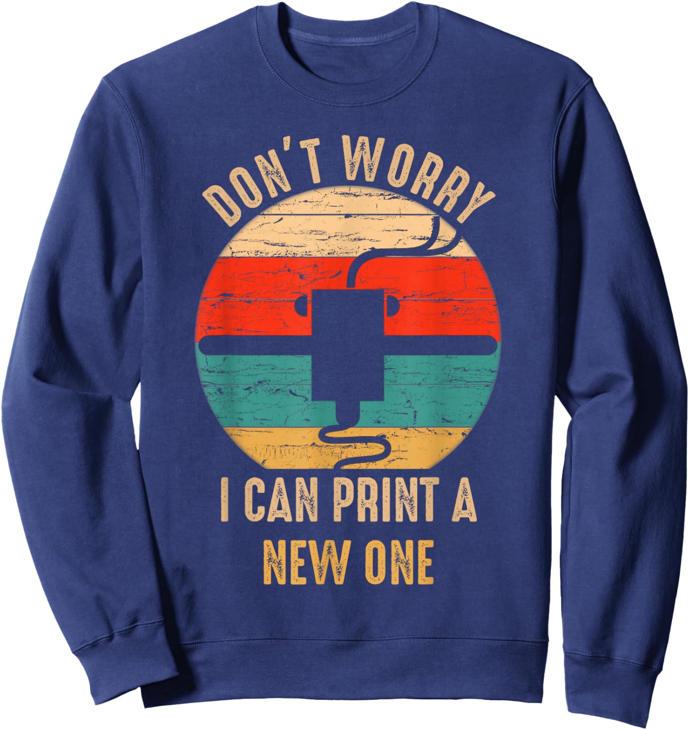 Vintage Retro 3D Printer Gift for Geeks Sweatshirt - Sweatshirt | Navy