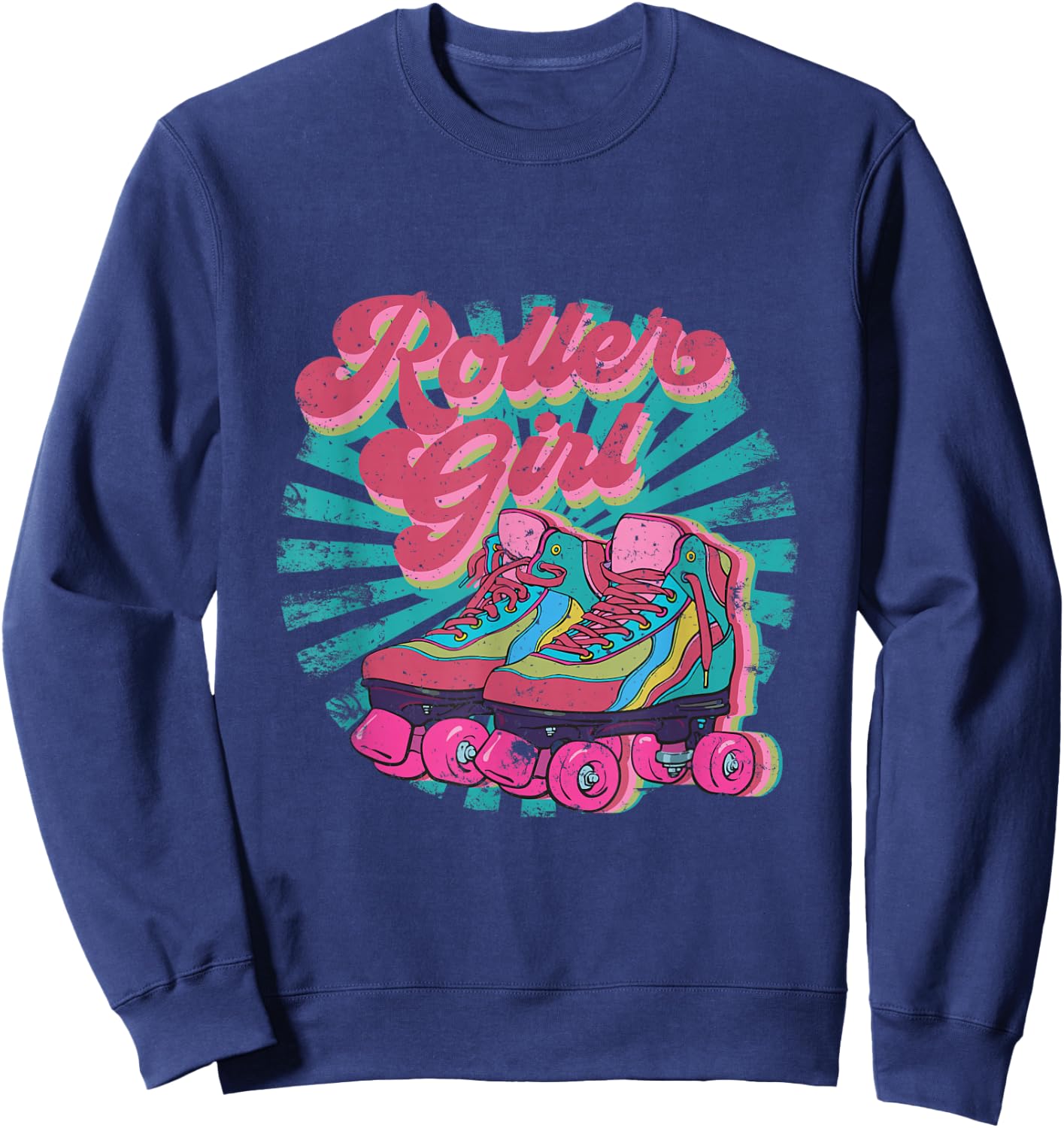 Roller Skate Skating 70s Retro Shirt Gift Sweatshirt - Sweatshirt | Navy
