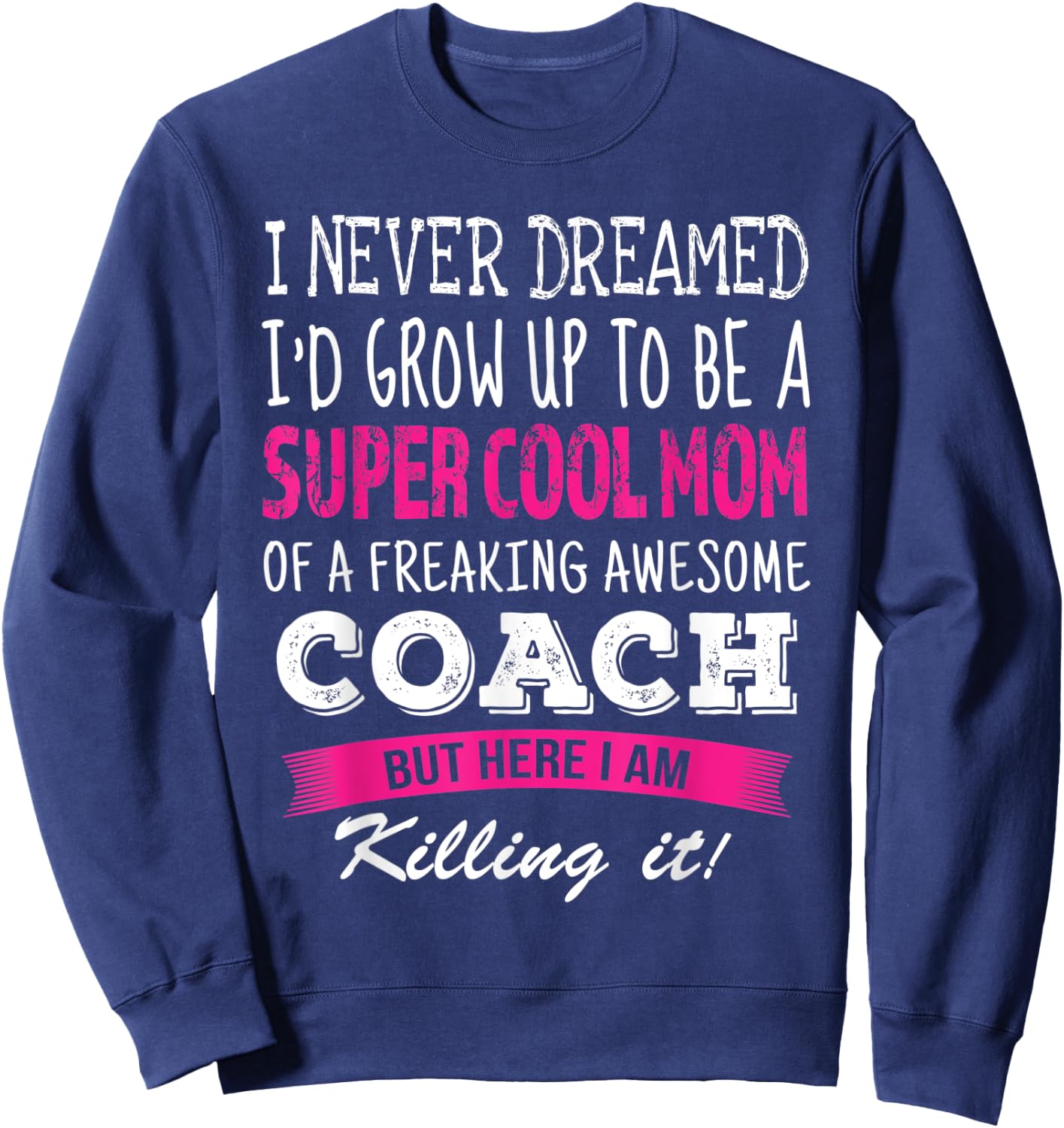 Mom of Coach Funny I Never Dreamed Coach's Mom Sweatshirt - Sweatshirt | Navy