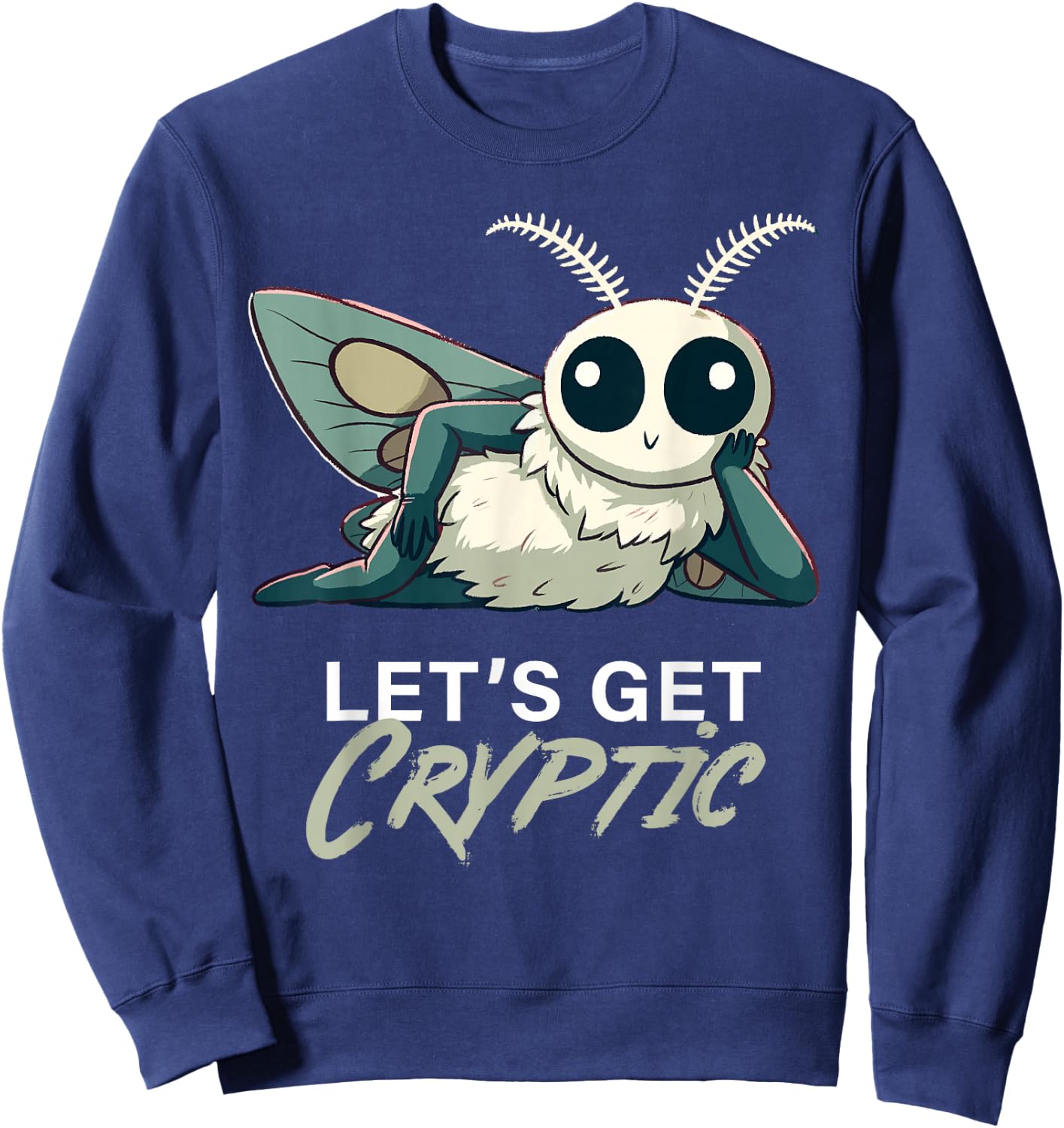 Sexy Mothman Let's get Cryptic Cryptid Sweatshirt - Sweatshirt | Navy