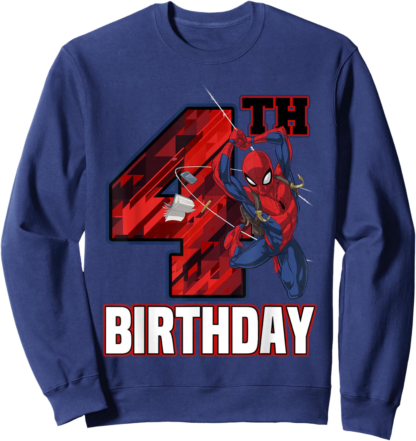 Marvel Spider-Man Web Swing 4th Birthday Sweatshirt - Sweatshirt | Navy