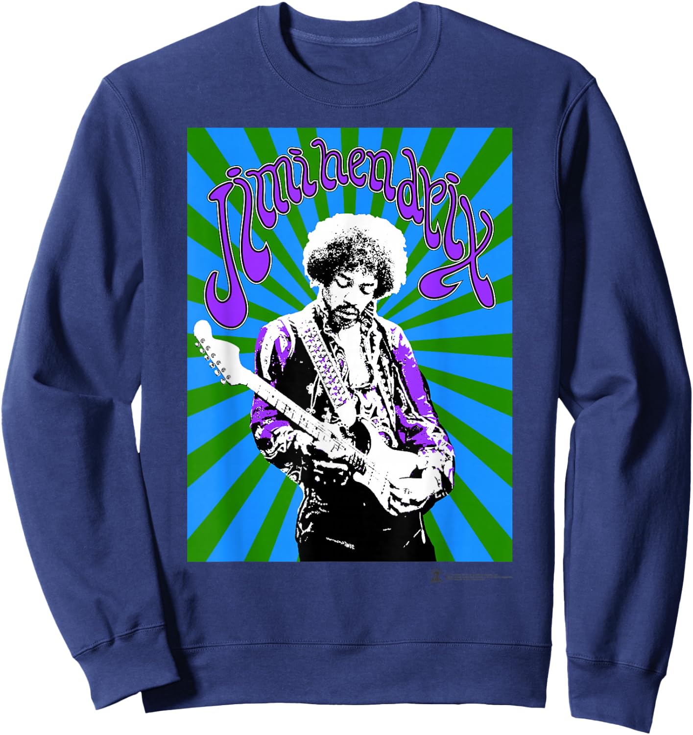 Jimi Hendrix Official Black Spiral Sweatshirt - Sweatshirt | Navy