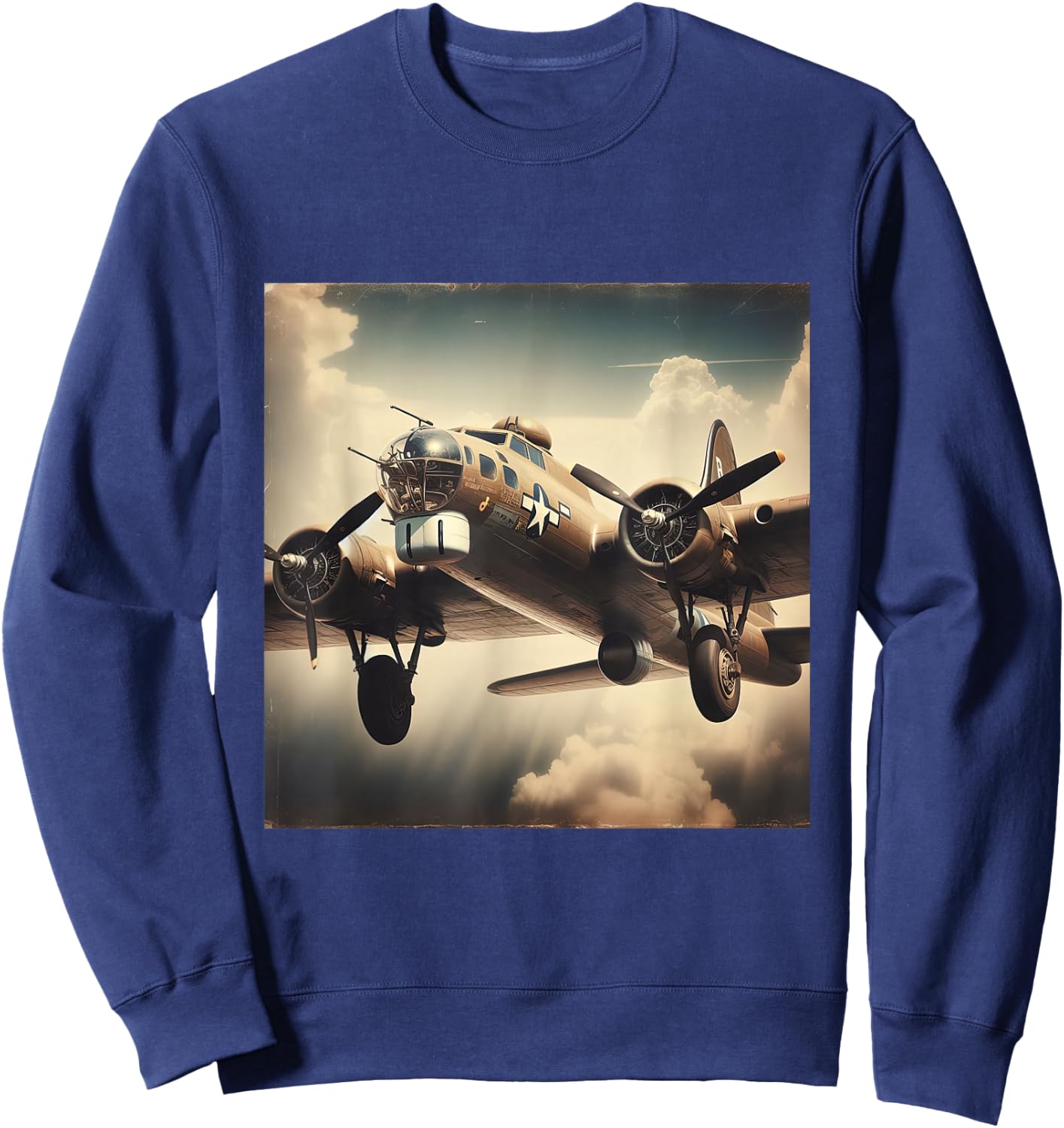 B 17 Flying Fortress USA WW2 Warplane Sweatshirt - Sweatshirt | Navy