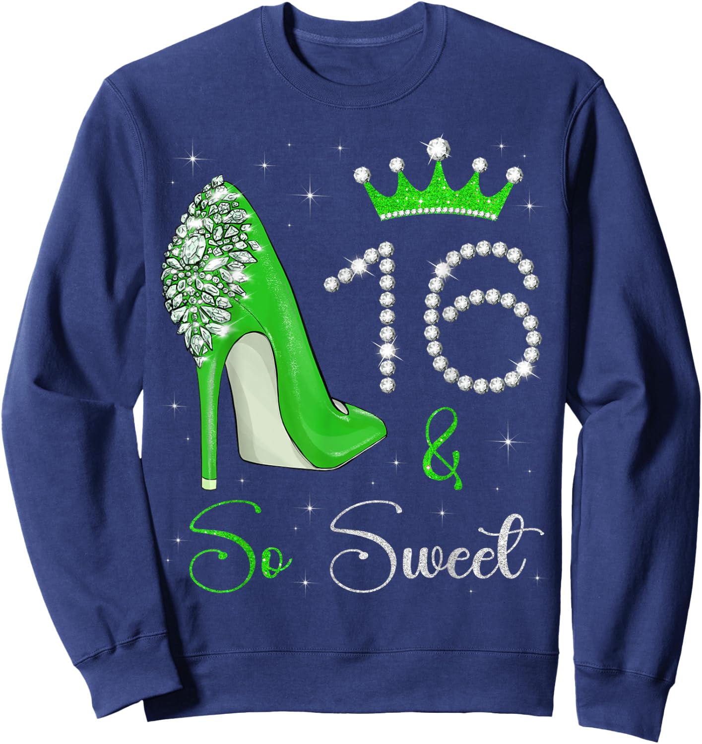 16 And So Sweet 16th Birthday 16 Years Old Bday Queen Sweatshirt - Sweatshirt | Navy