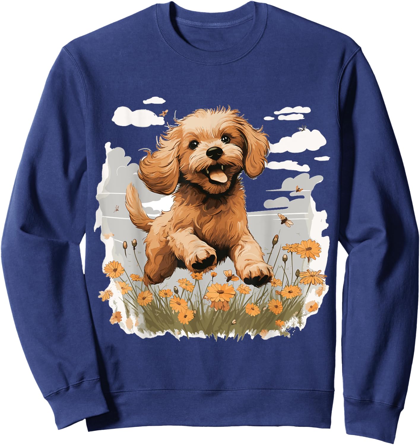 Cavapoo Dog Breed Pet Cute Graphic Sweatshirt - Sweatshirt | Navy