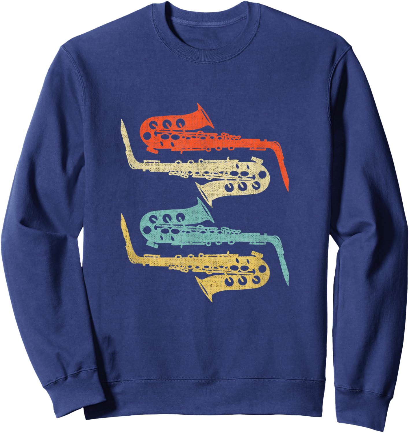 Saxophone design, Musical Instrument Sweatshirt - Sweatshirt | Navy