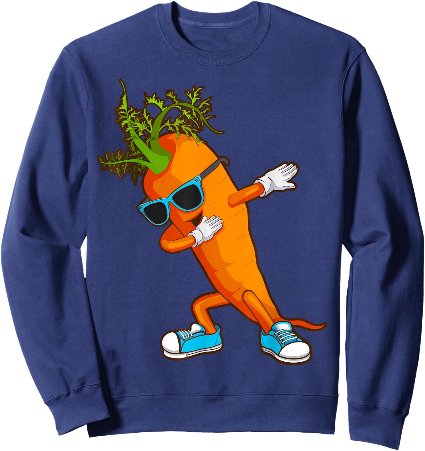 Funny Dabbing Carrot Gift | Cute Vegetable Lover Men Women Sweatshirt - Sweatshirt | Navy