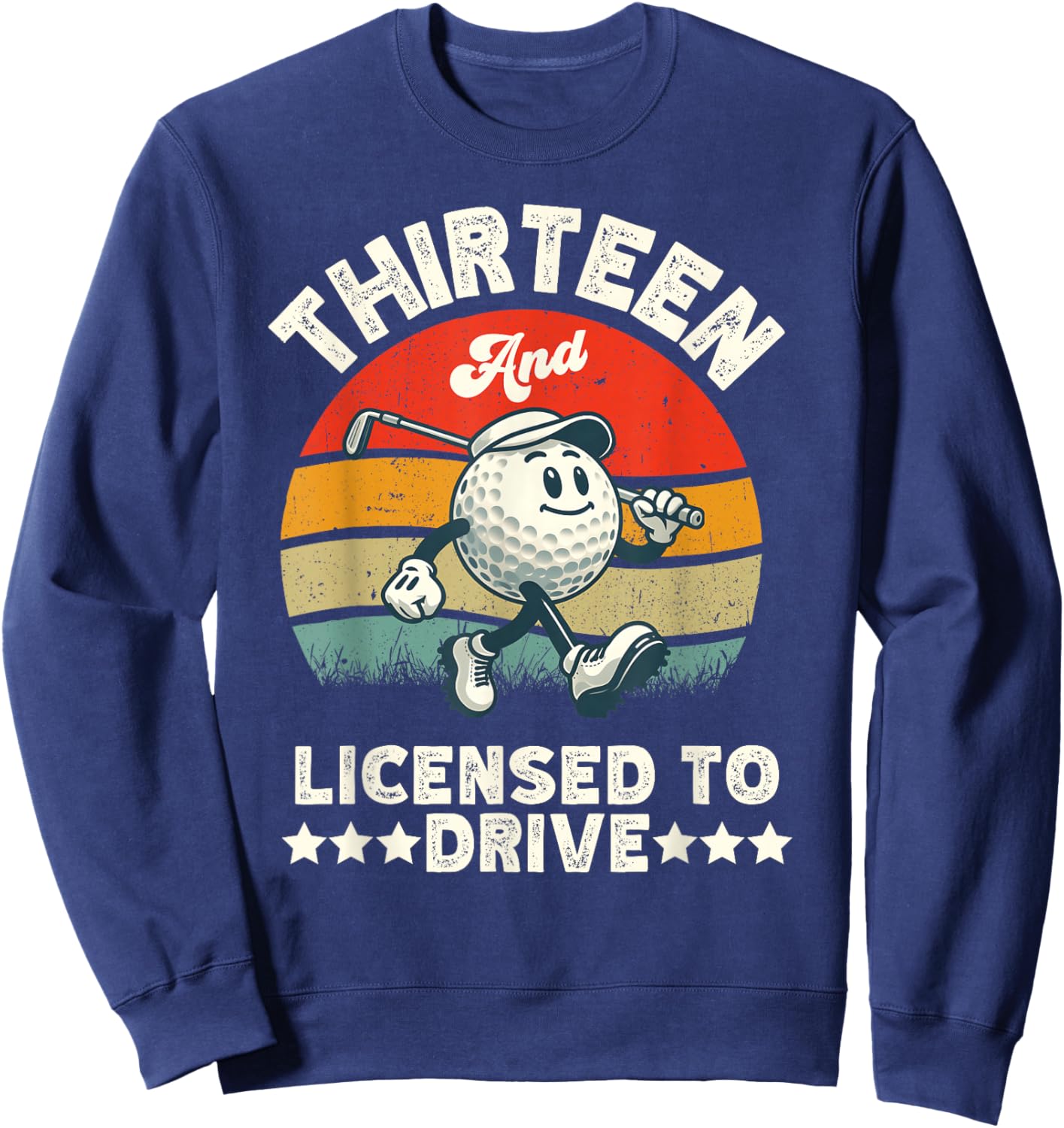 13th Birthday Golf Boys Birthday Par 13 Year Old Teen Sweatshirt - Sweatshirt | Navy