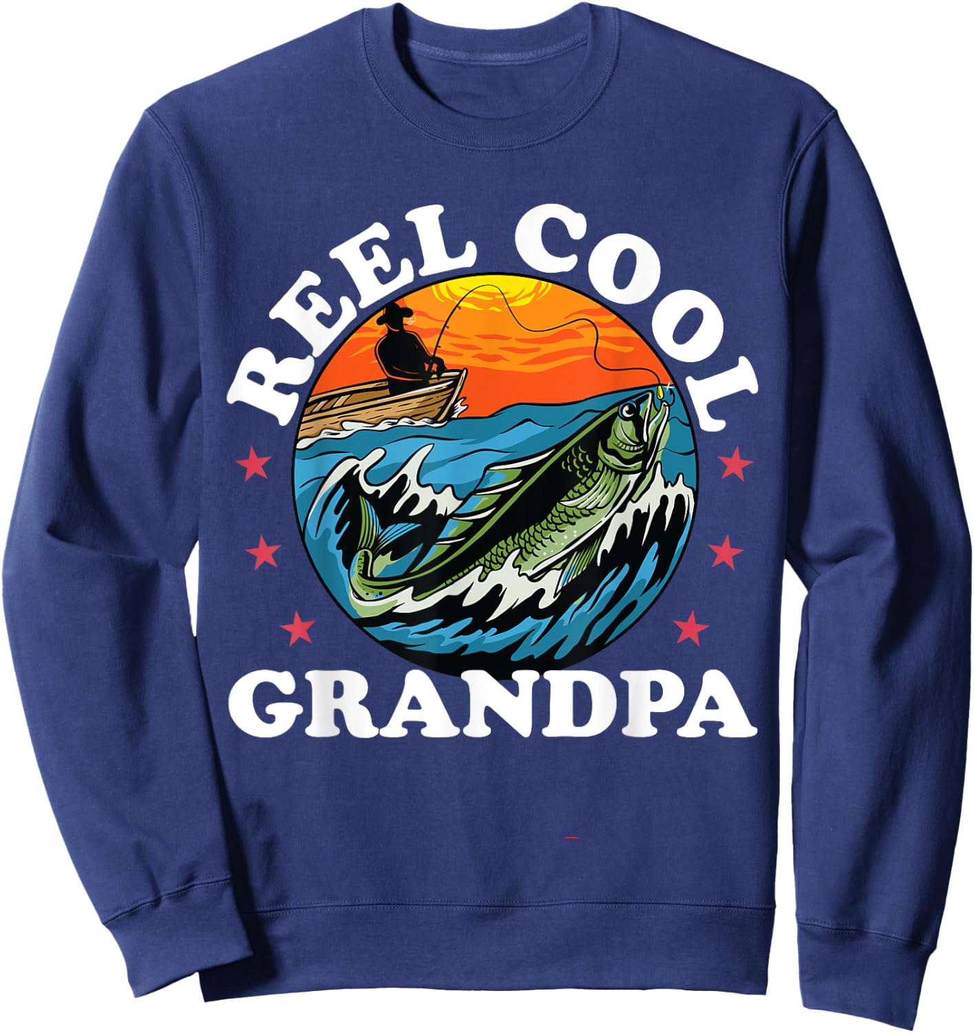 Reel Cool Grandpa Fishing Funny Fishing Fisherman Lover Sweatshirt - Sweatshirt | Navy
