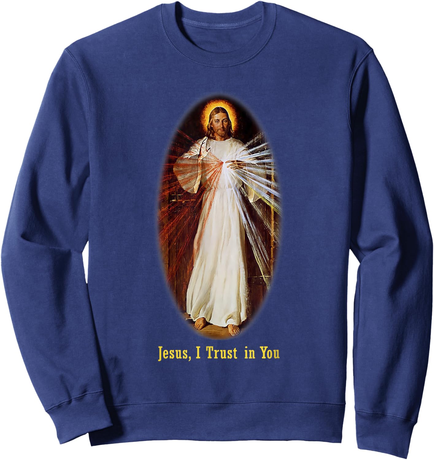 Divine Mercy Jesus I trust in You Sweatshirt - Sweatshirt | Navy