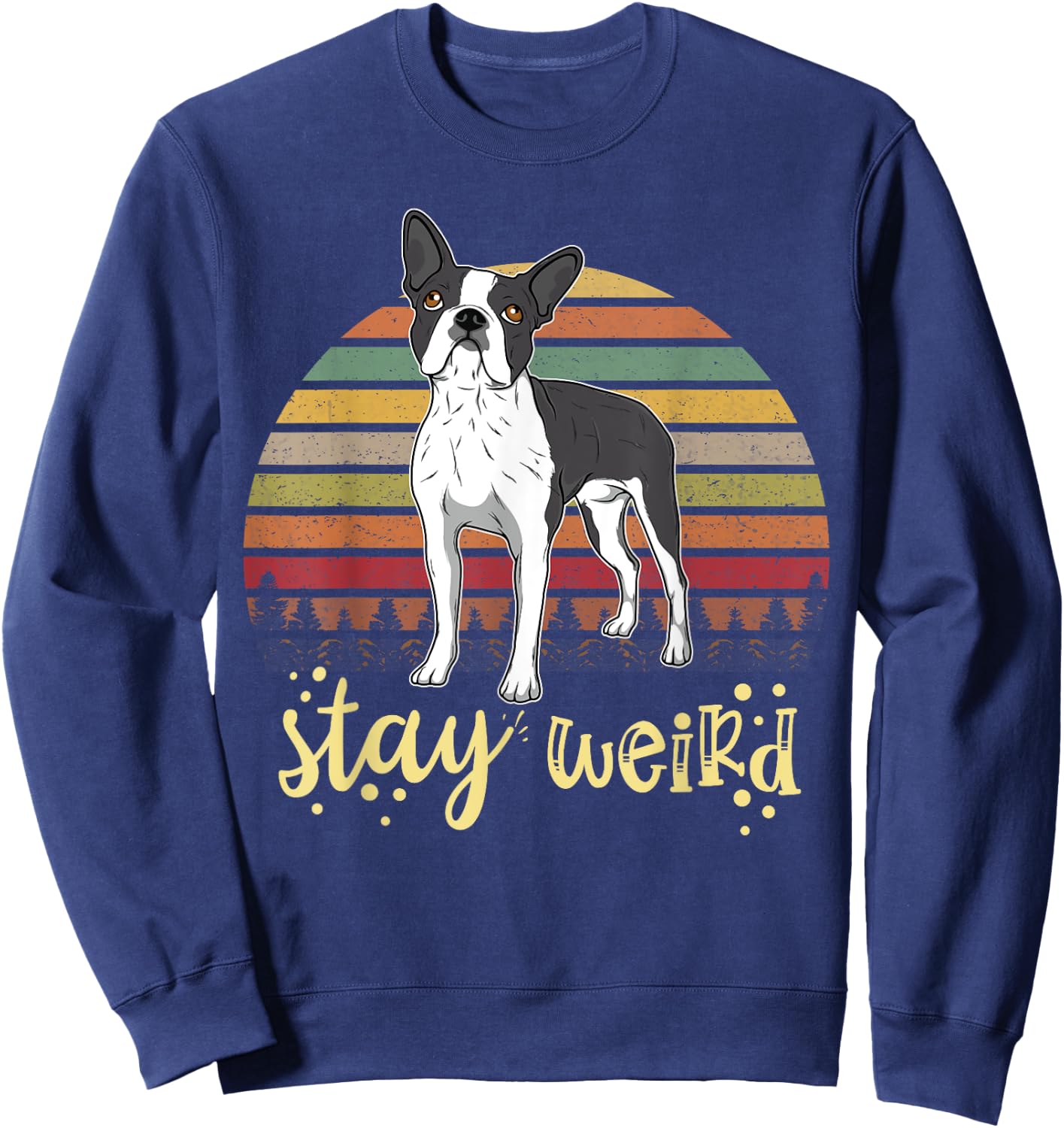 Boston Terrier Boston-Bulldog Sweatshirt - Sweatshirt | Navy