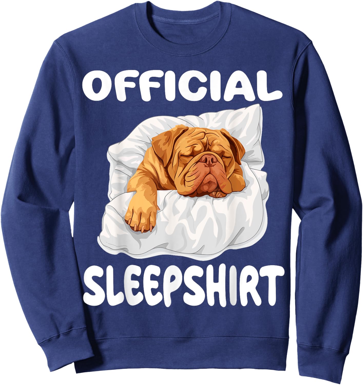 Dogue De Bordeaux Dog Official Sleepshirt Pajamas Nightgown Sweatshirt - Sweatshirt | Navy