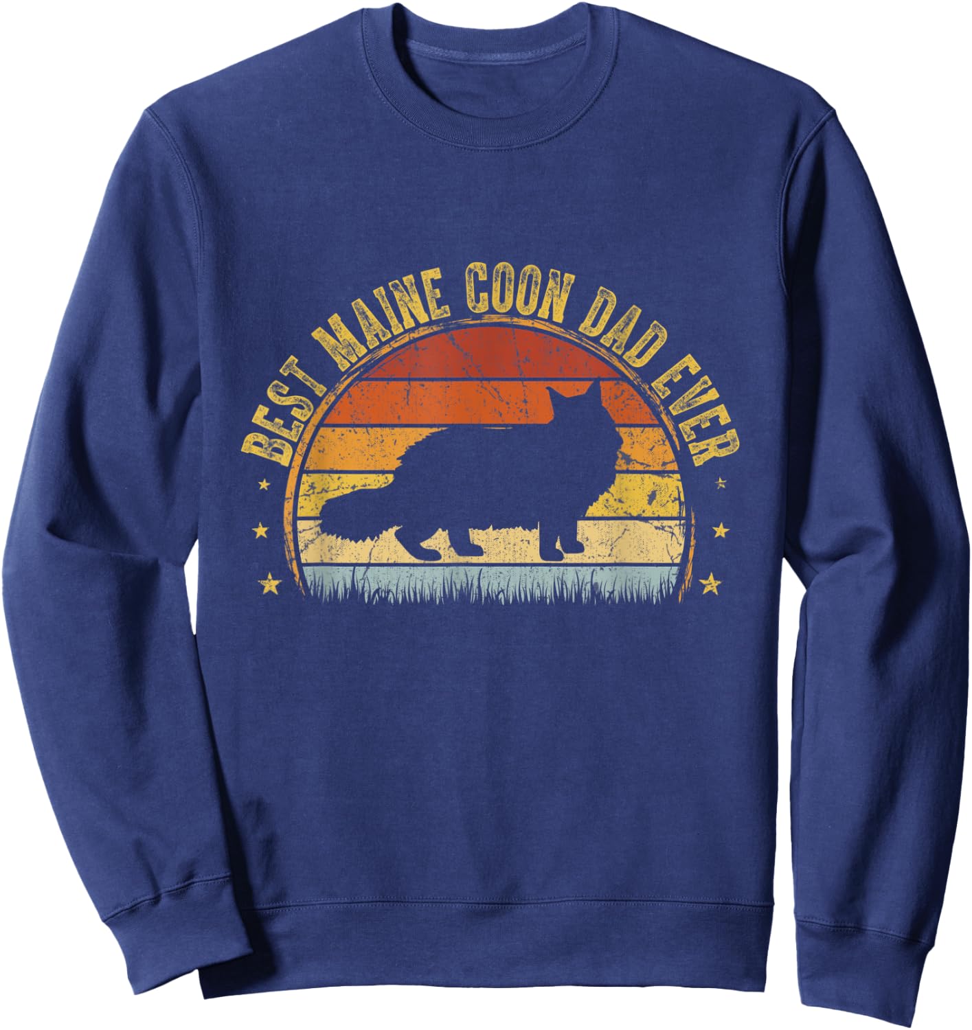 Best Maine Coon Dad Ever Outfit Father's Day Gifts Sweatshirt - Sweatshirt | Navy