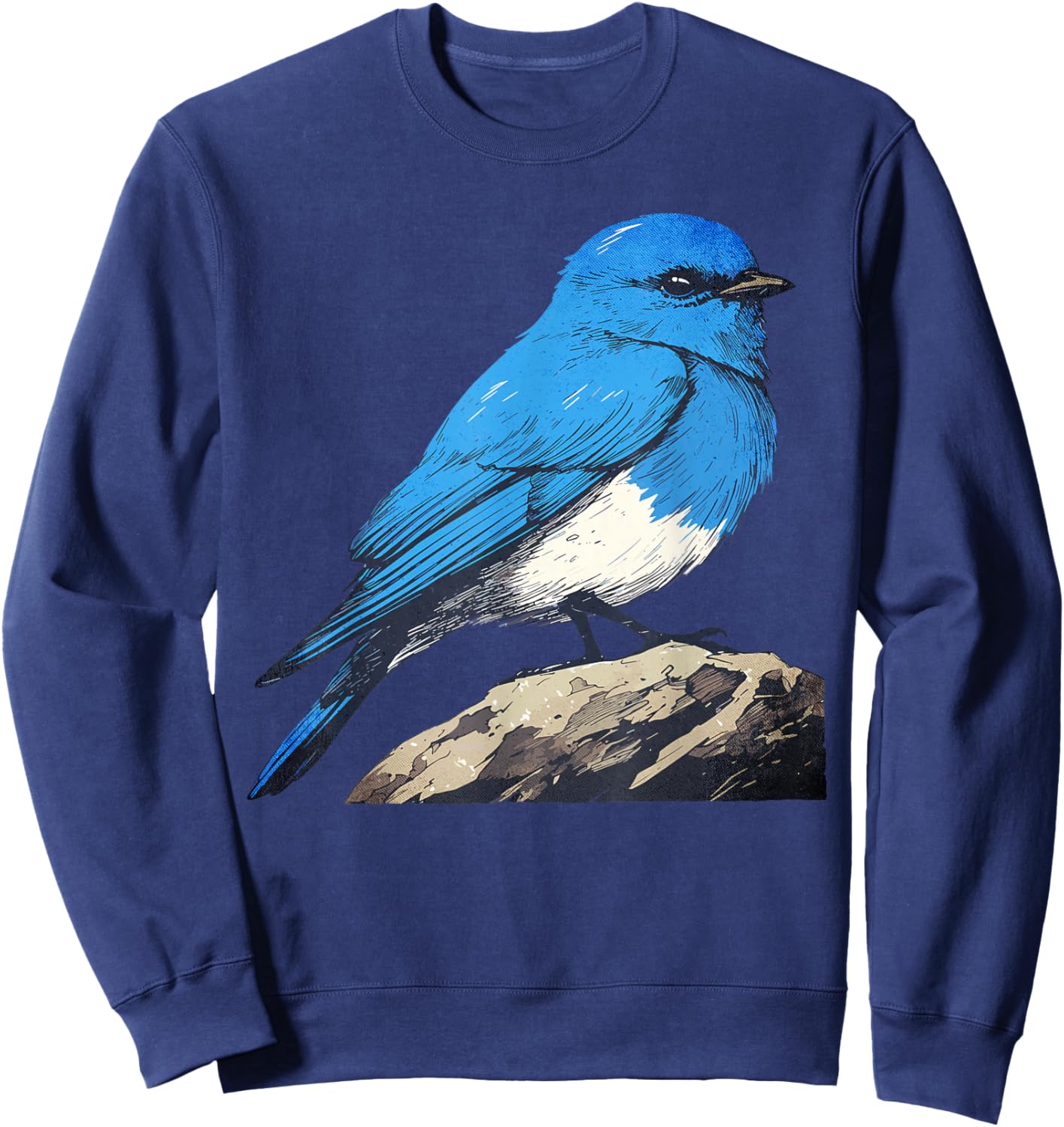 Cute Mountain Bluebird Rare Rock-Thrush Inspired Bird Design Sweatshirt - Sweatshirt | Navy