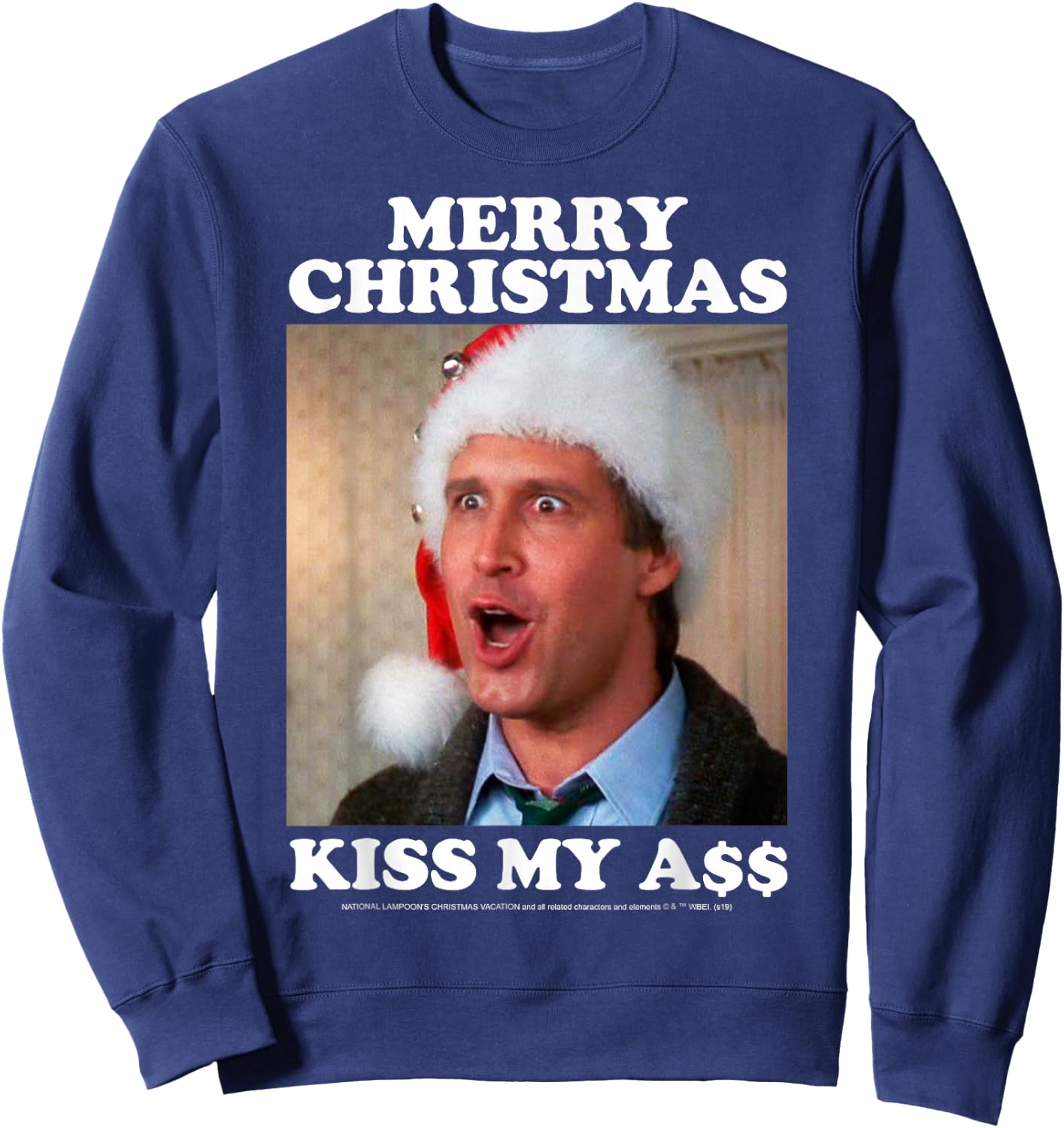 Christmas Vacation Merry Christmas Kiss My A$$ Sweatshirt - Sweatshirt | Navy