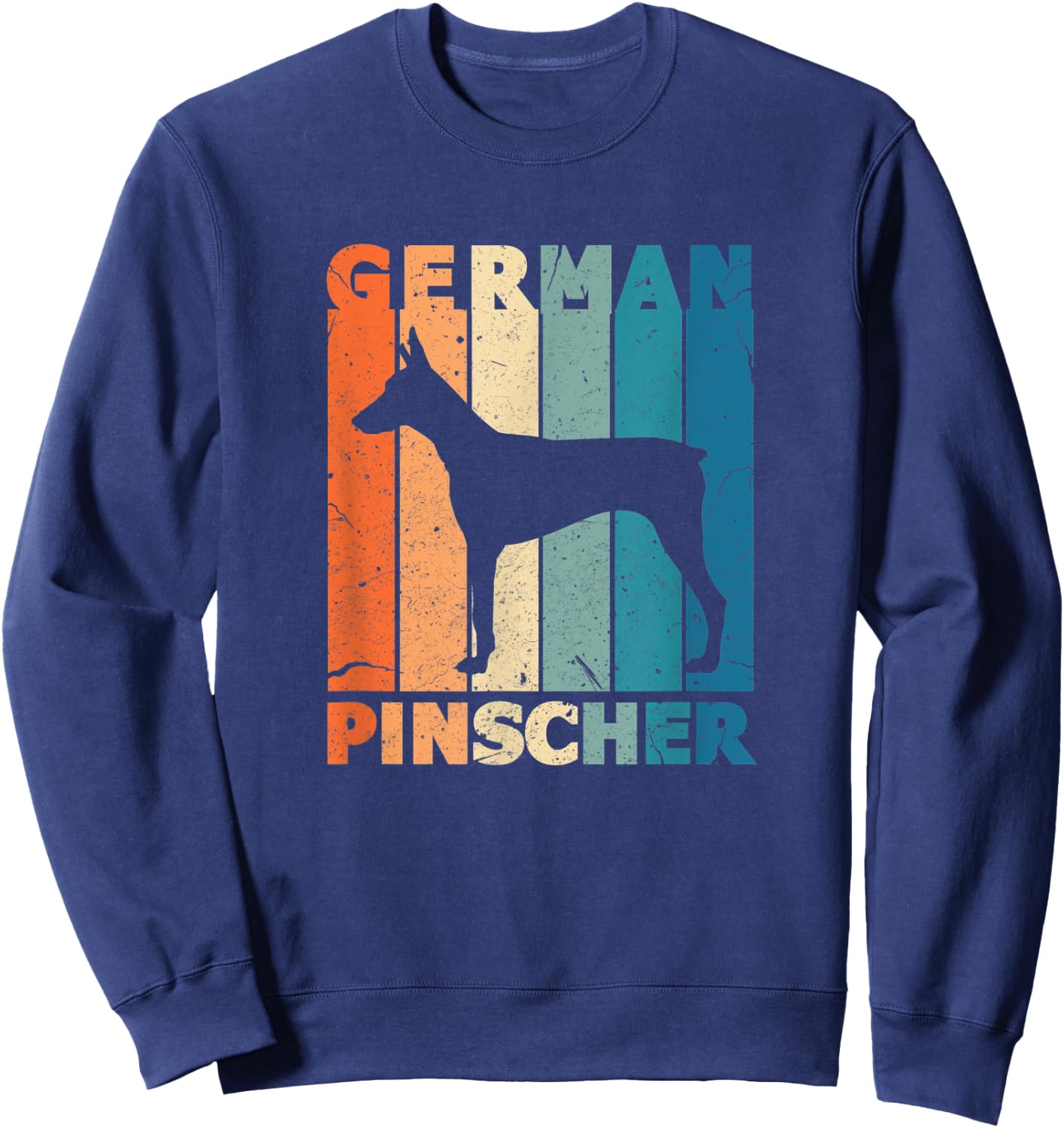 German Pinscher Vintage German Dog Owner Retro Gift Outfit Sweatshirt - Sweatshirt | Navy