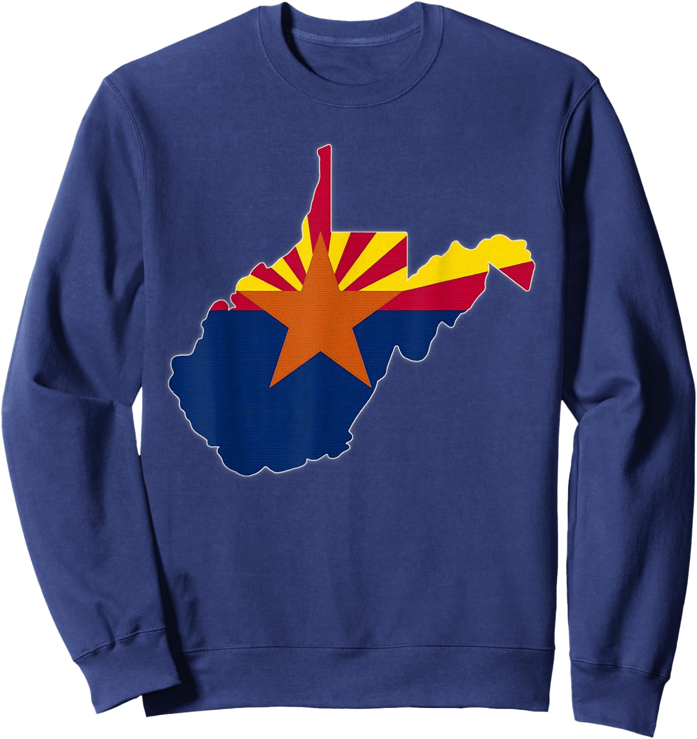 WEST VIRGINIA STATE MAP ARIZONA AZ Flag Roots Men Women Gift Sweatshirt - Sweatshirt | Navy