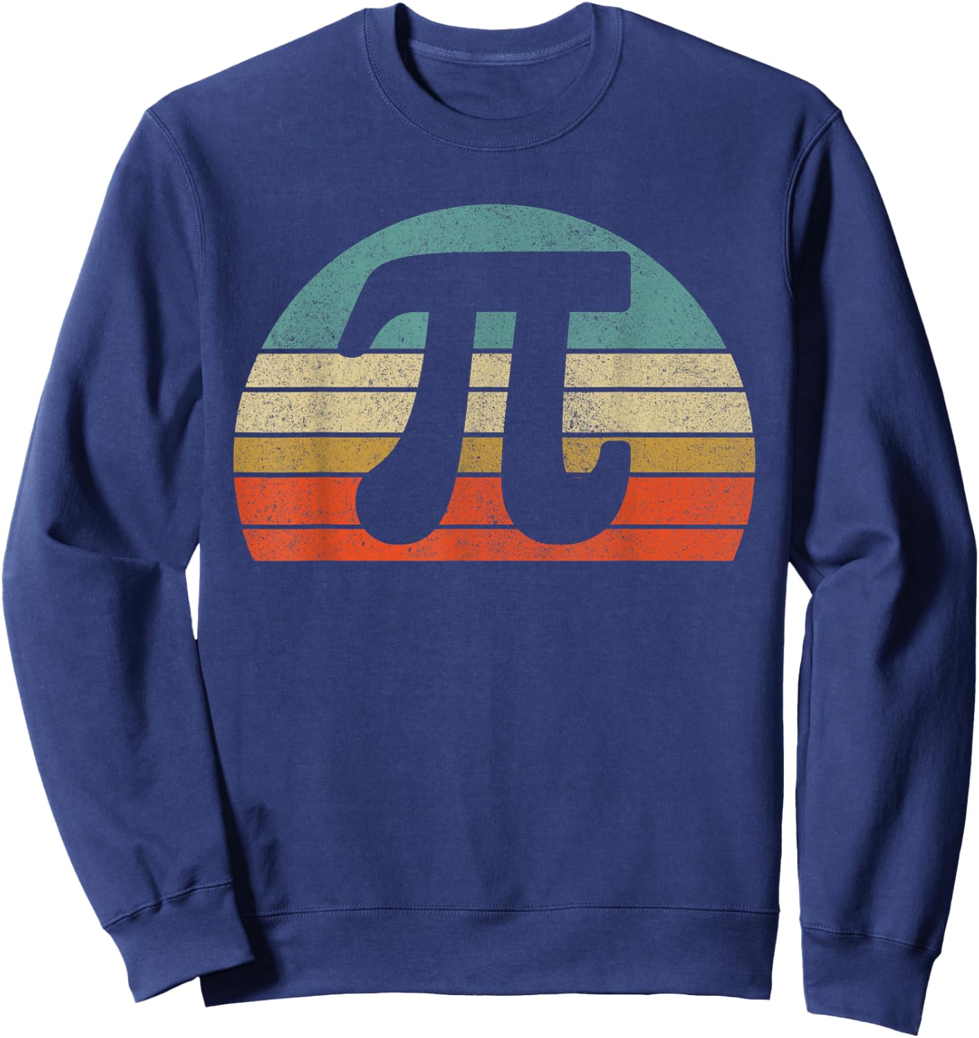 Funny Pi Day Vintage Nerd Geek Pie 3.14 Cute Sunset Diy Sweatshirt - Sweatshirt | Navy