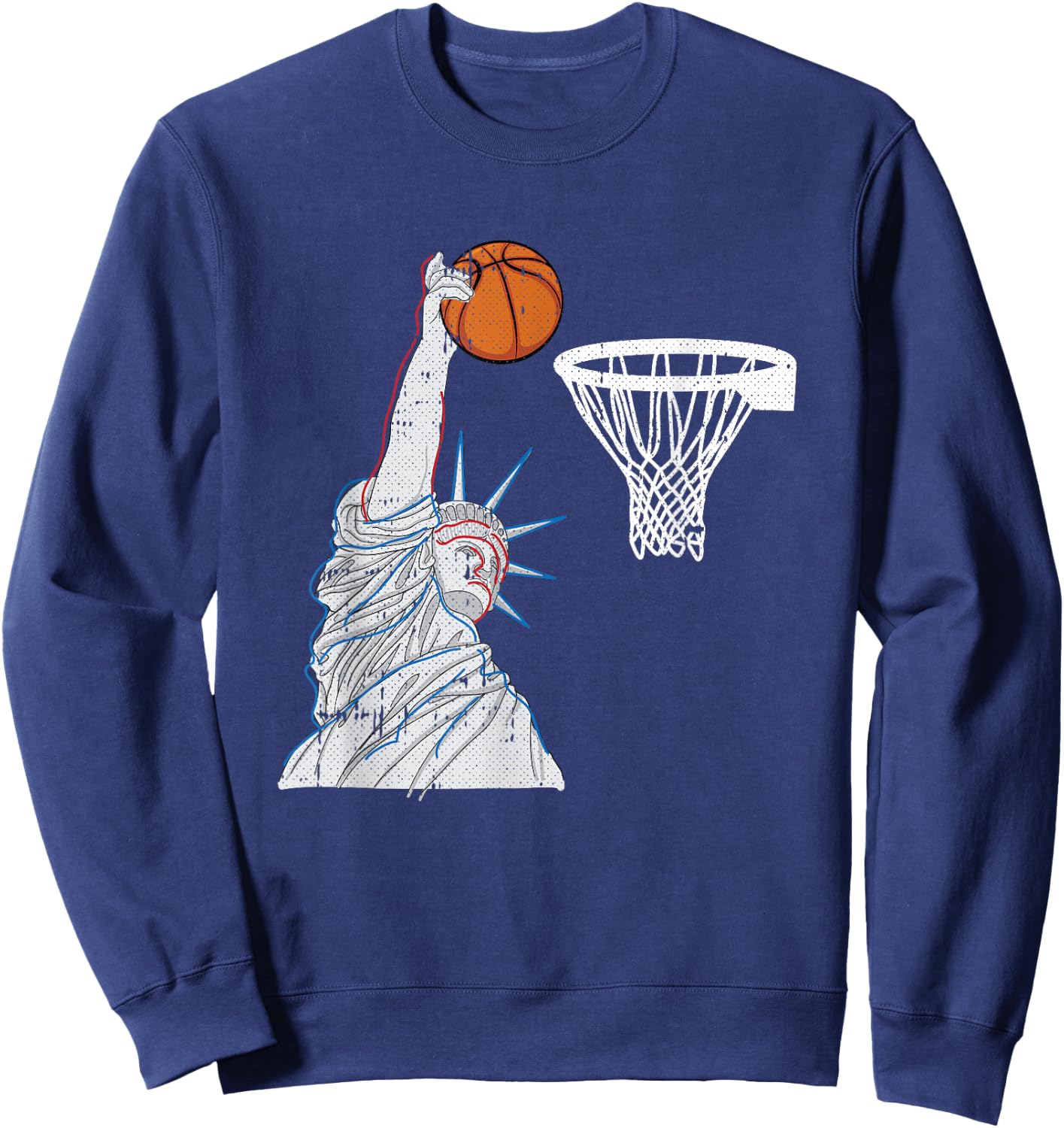 Liberty Dunk 4th Of July Basketball Funny Patriotic American Sweatshirt - Sweatshirt | Navy