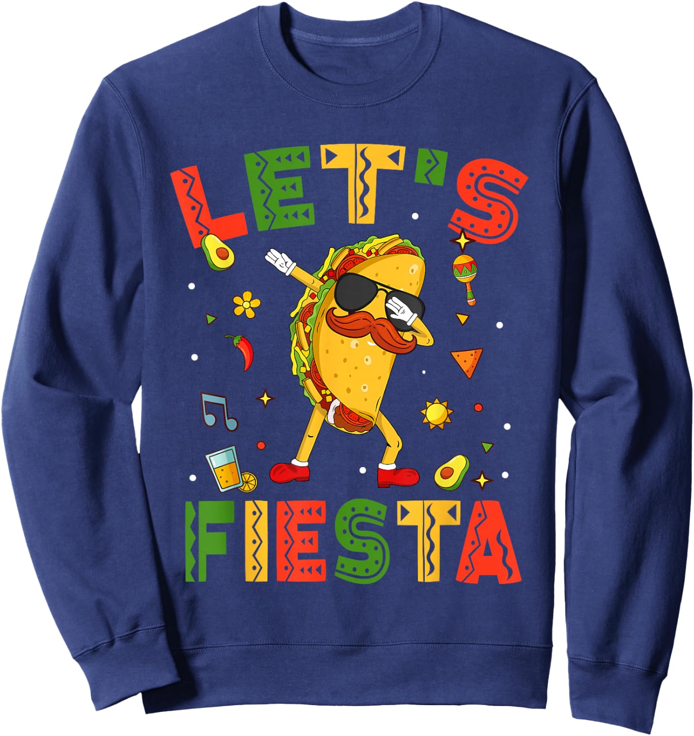 Let's Fiesta Tacos Dabbing Cinco De Mayo Mexican Dab Boy Kid Sweatshirt - Sweatshirt | Navy