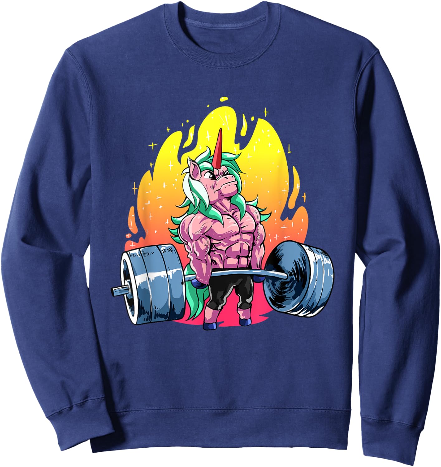 Funny Weightlifting Gift A Unicorn loving Weightlifter Sweatshirt - Sweatshirt | Navy