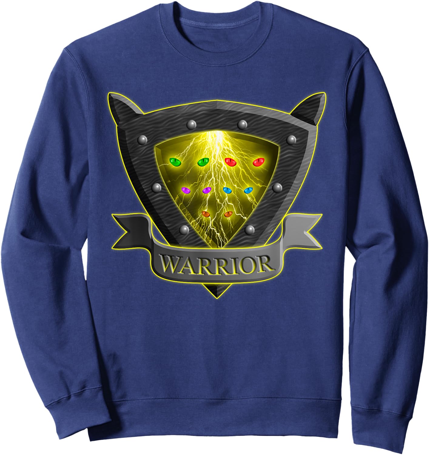 Cat Shield Eyes Thunder Funny for Kids Sweatshirt - Sweatshirt | Navy