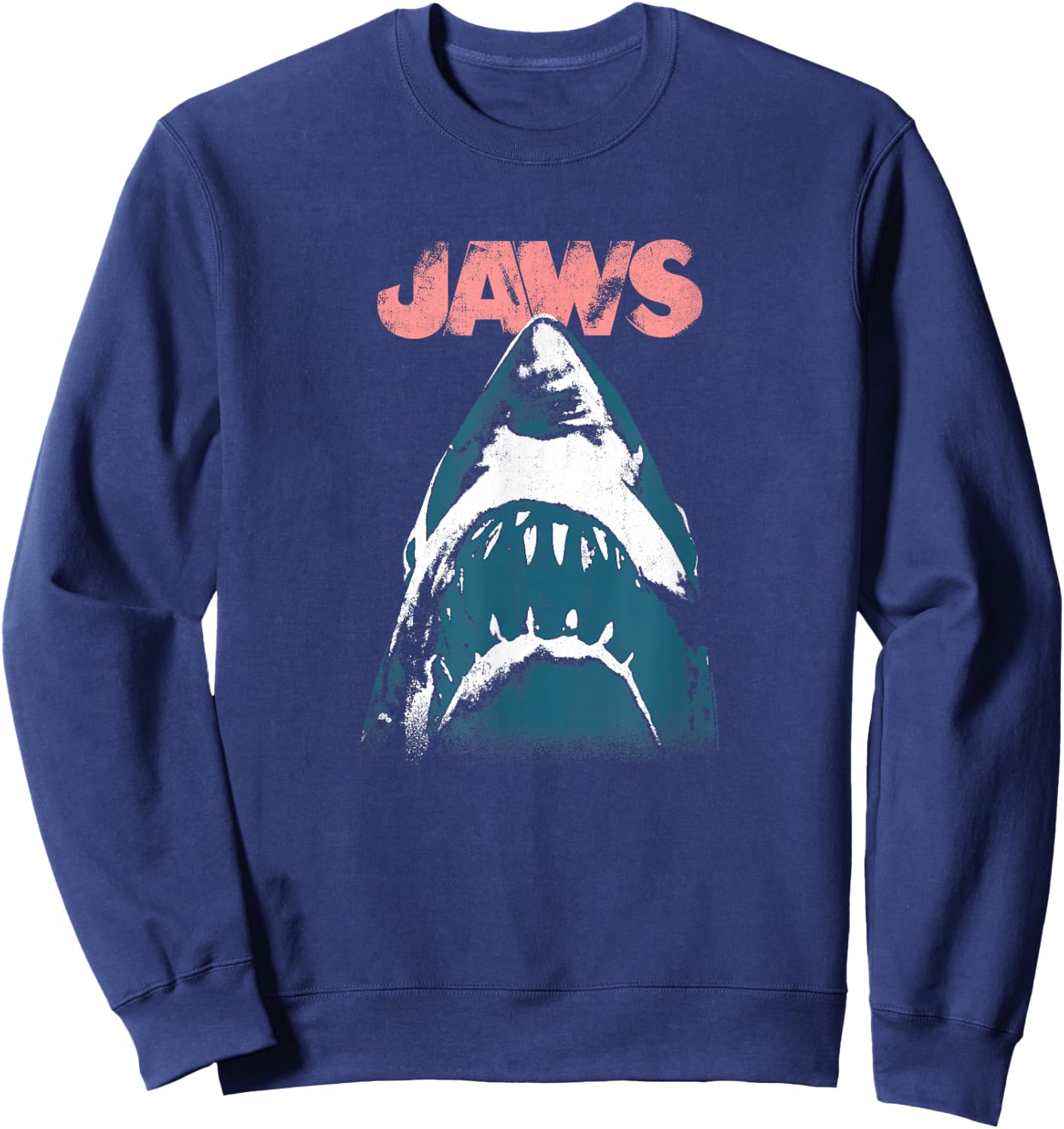 Jaws Distressed Poster Art Sweatshirt - Sweatshirt | Navy