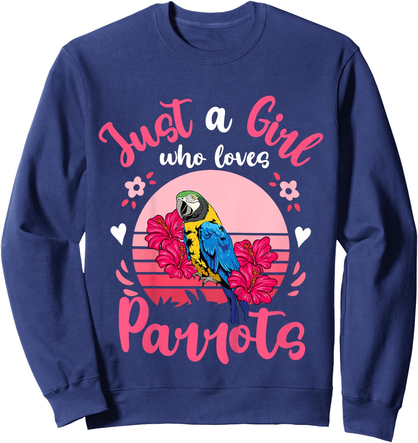 Kids Parrot Just a Girl Who Loves Parrots Sweatshirt - Sweatshirt | Navy