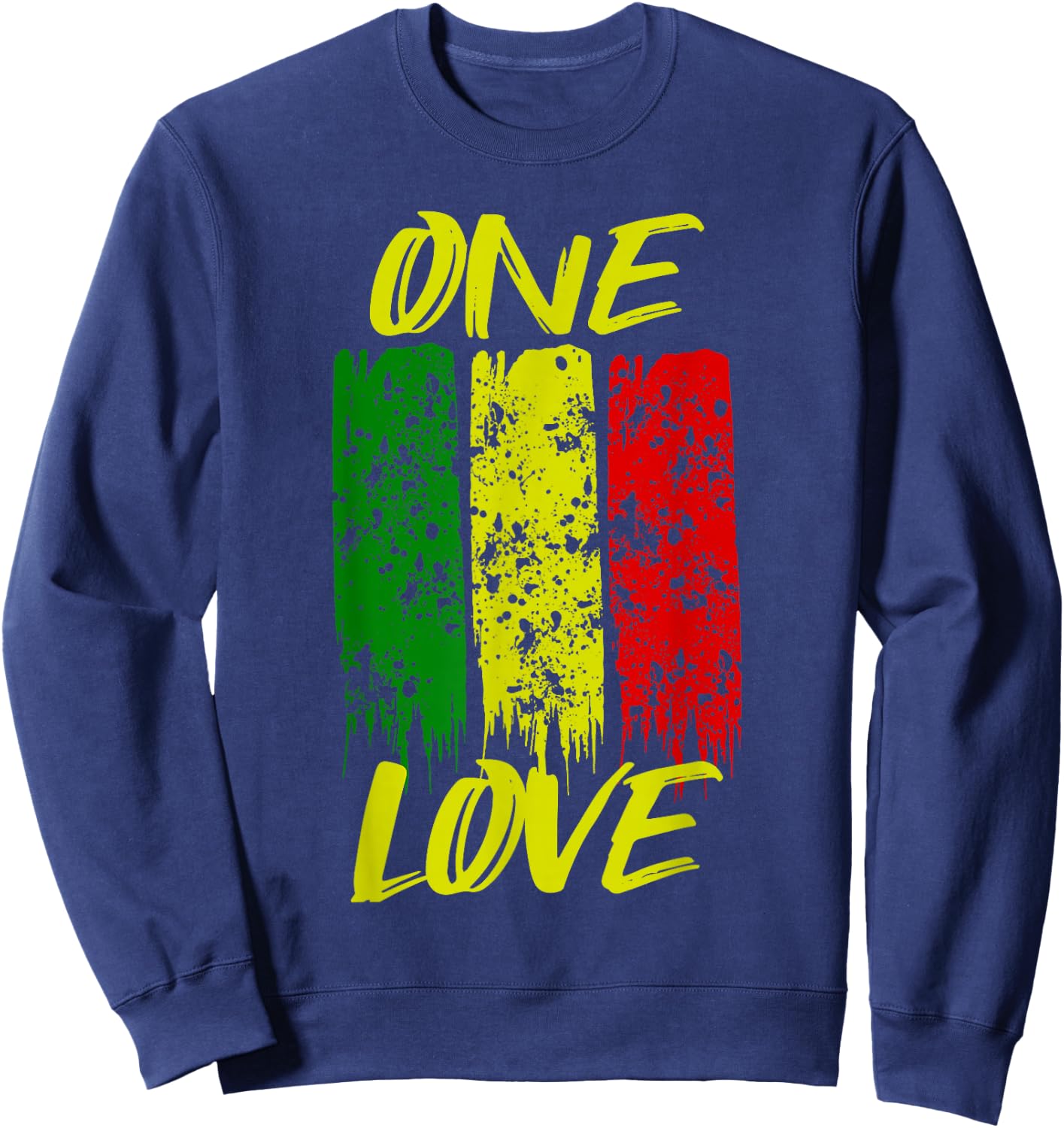 One Love Jamaica Reggae Caribbean Music Rasta Vacation Sweatshirt - Sweatshirt | Navy